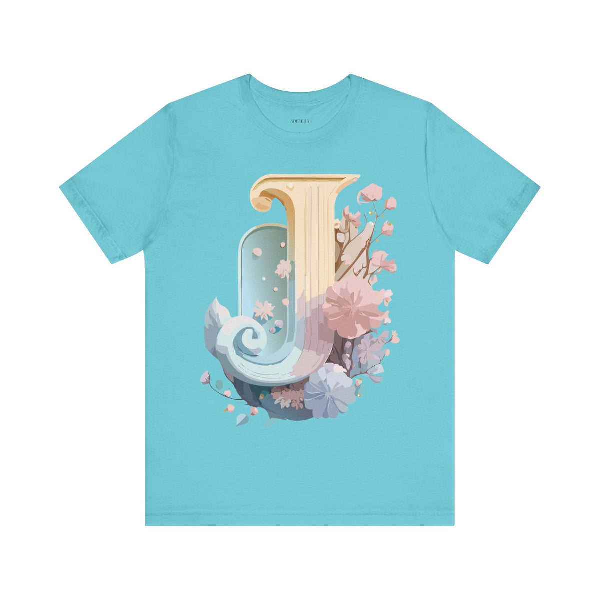 Letter J Graphic Unisex Cotton Bella+Canvas Tee with Art Letter Design