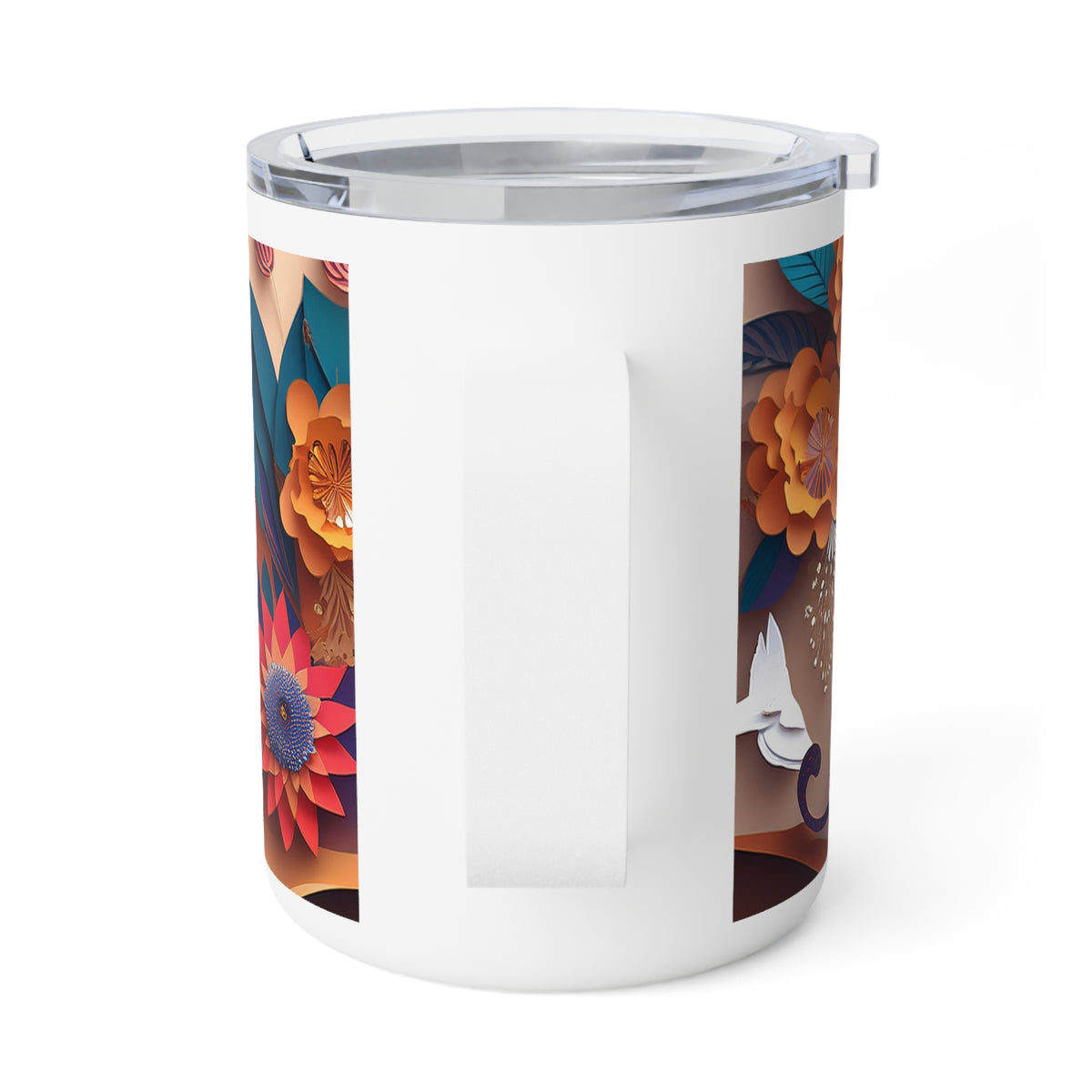 37 Art Design Insulated Coffee Mug Clear Lid 10oz Insulated Coffee Mug 10oz