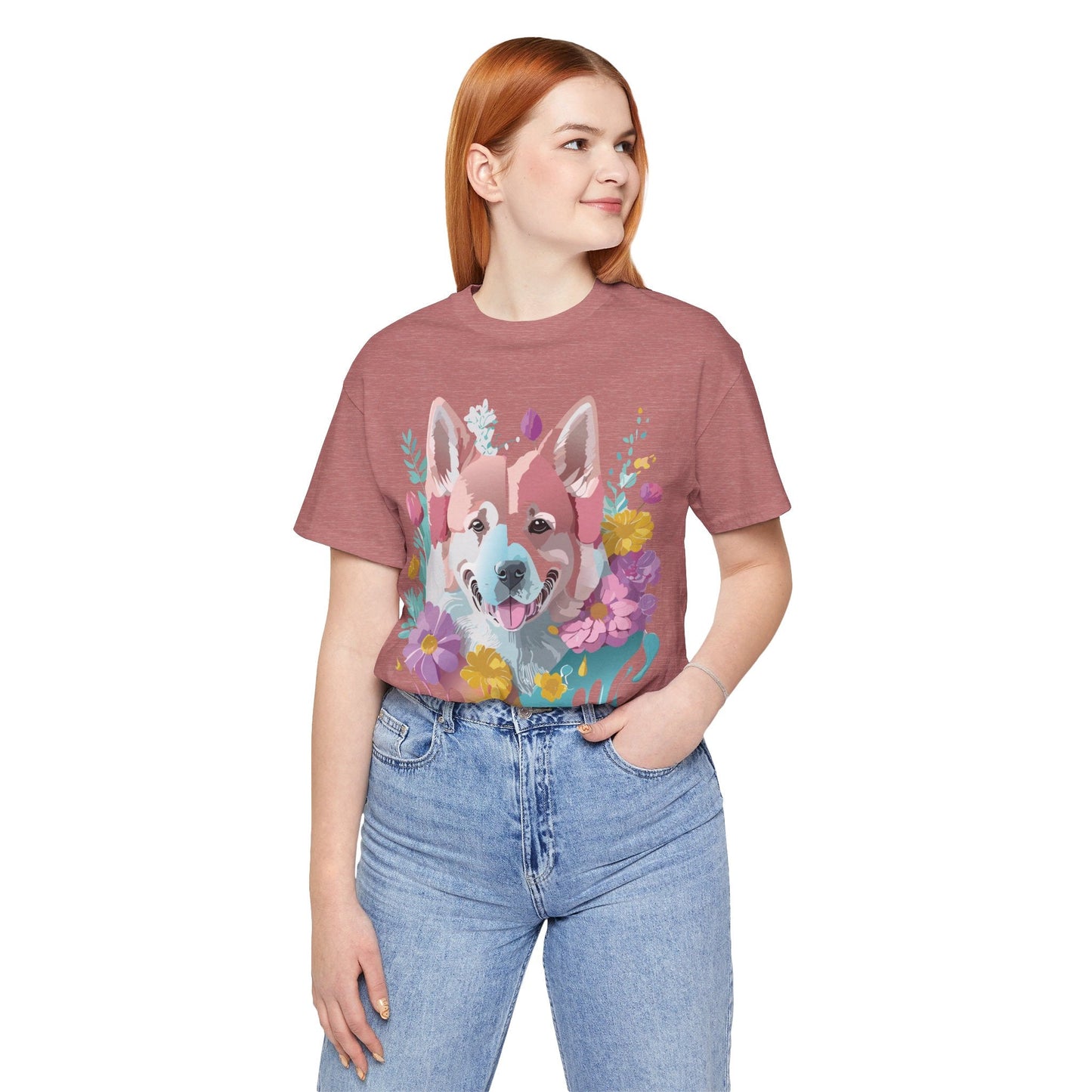 Unisex Graphic Dog Shirt Vintage Inspired Tee With Adelpha Artwork Short Sleeve Tee