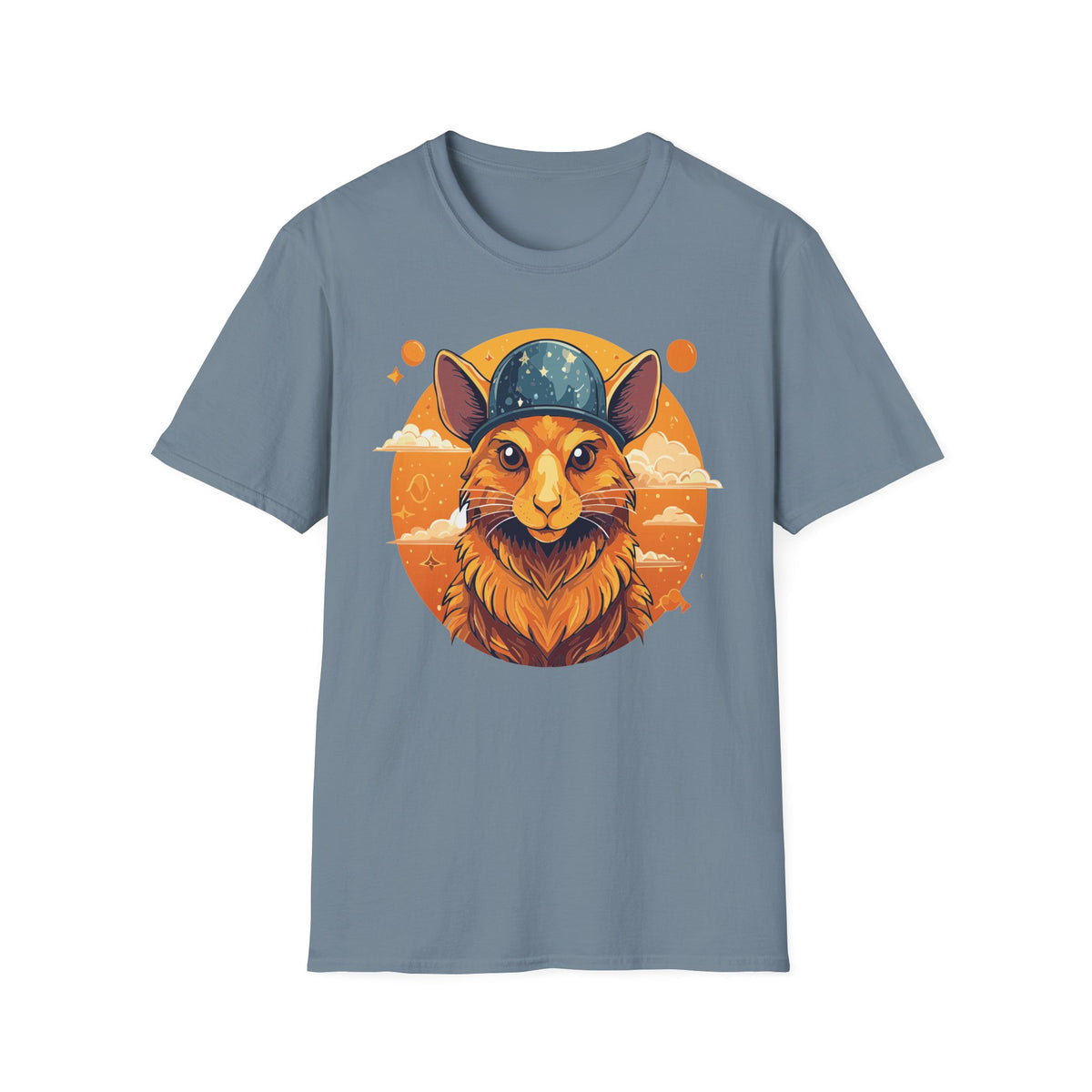 Space Helmet Fox T-Shirt | Retro Sunset Fox Illustration