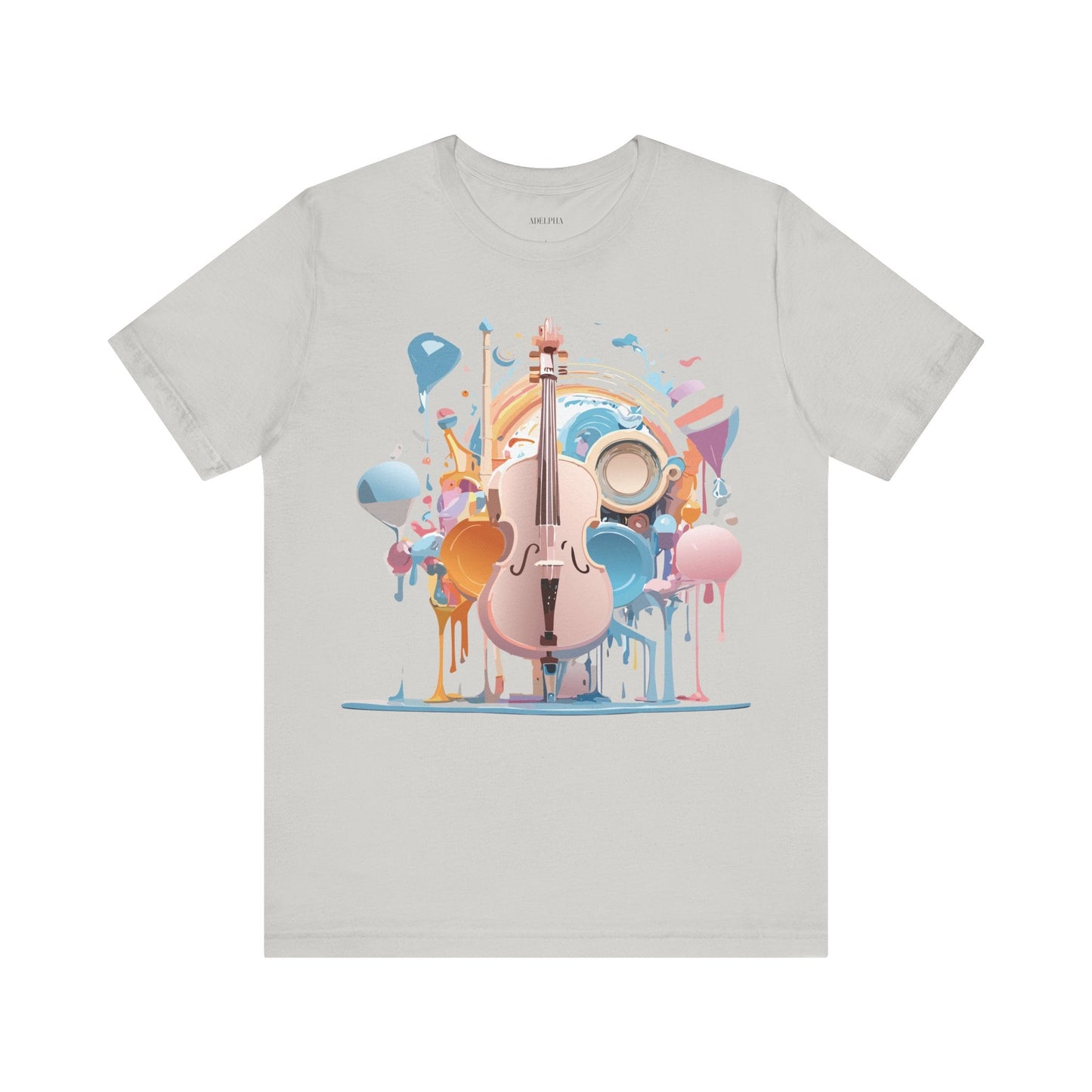 Music Graphic Unisex 100 Cotton Vintage Art with Musical Elements Tee 80