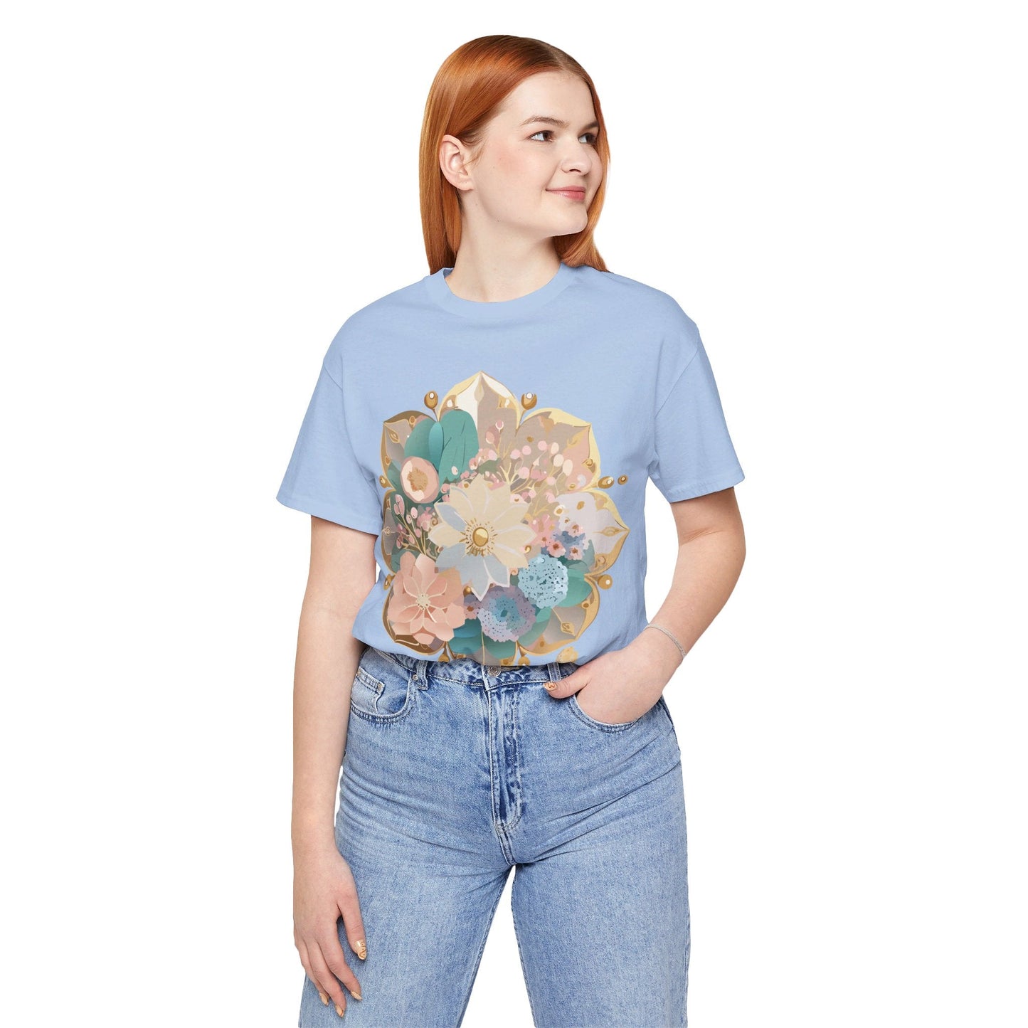 Mandala Graphic Unisex 100 Cotton Vintage Floral Artwork Tee 15
