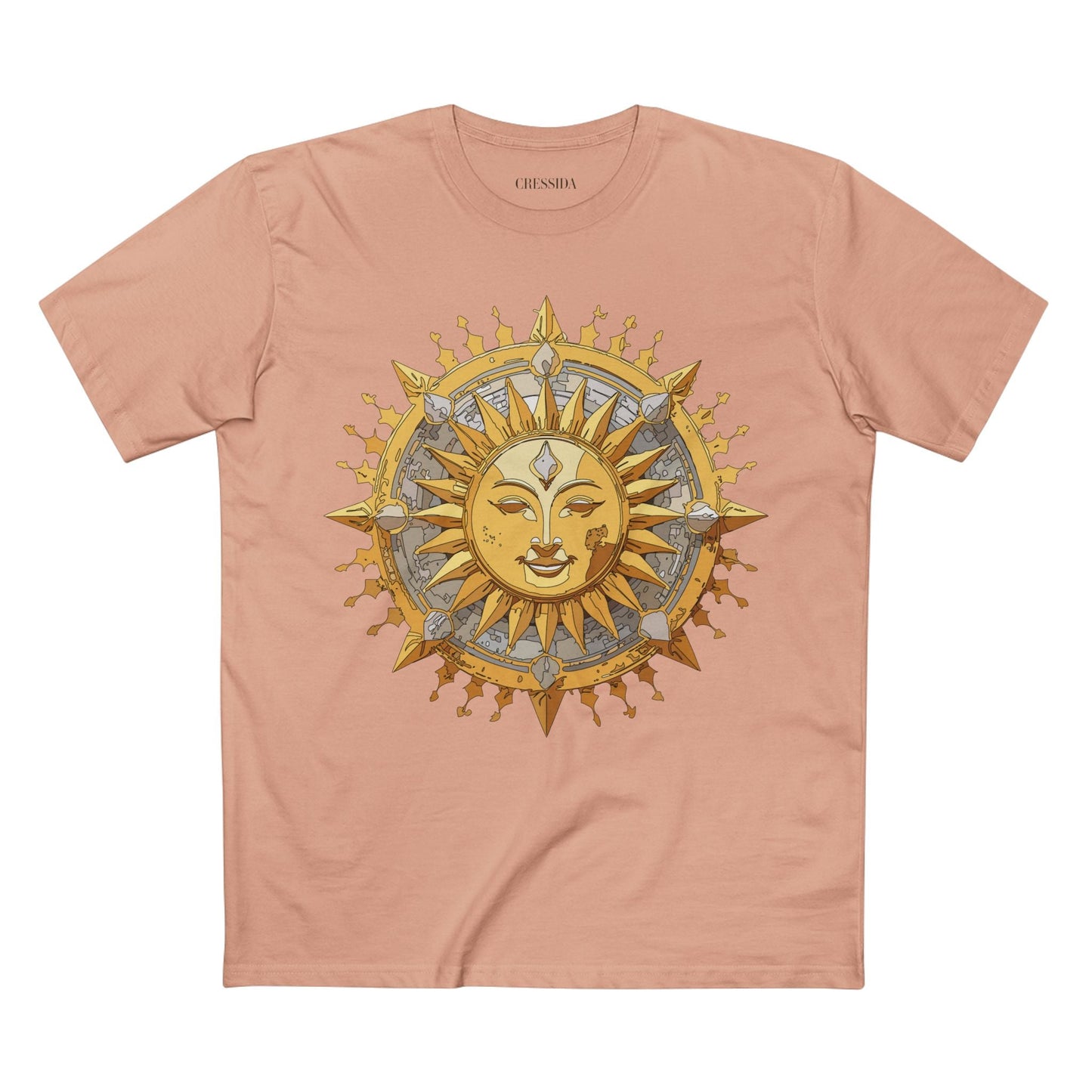 Gold Sun Graphic Unisex 100 Cotton T-Shirt with Golden Art Design 15