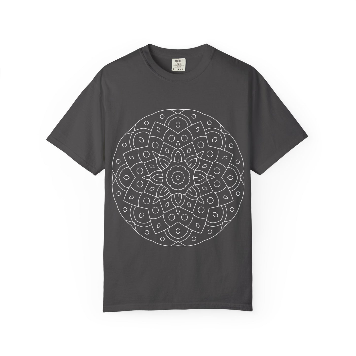 Unisex Garment Dyed Cotton T-Shirt with Mandala Graphic Design