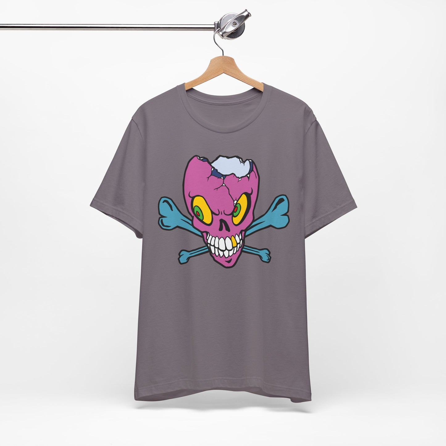 Purple Skull Graphic Design Tee, Skull Shirt, Vintage Tees, Art Design T-Shirt, Vintage Graphic Tee, Art Shirts with Skulls