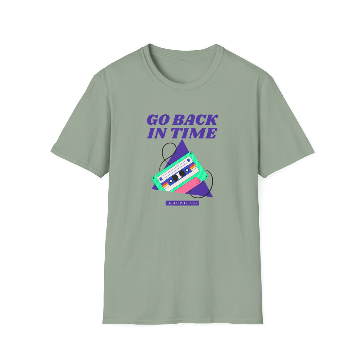 Retro Slogan Go Back In Time Cassette Graphic Tee Gildan Unisex 100 Cotton Tee Shirt d204