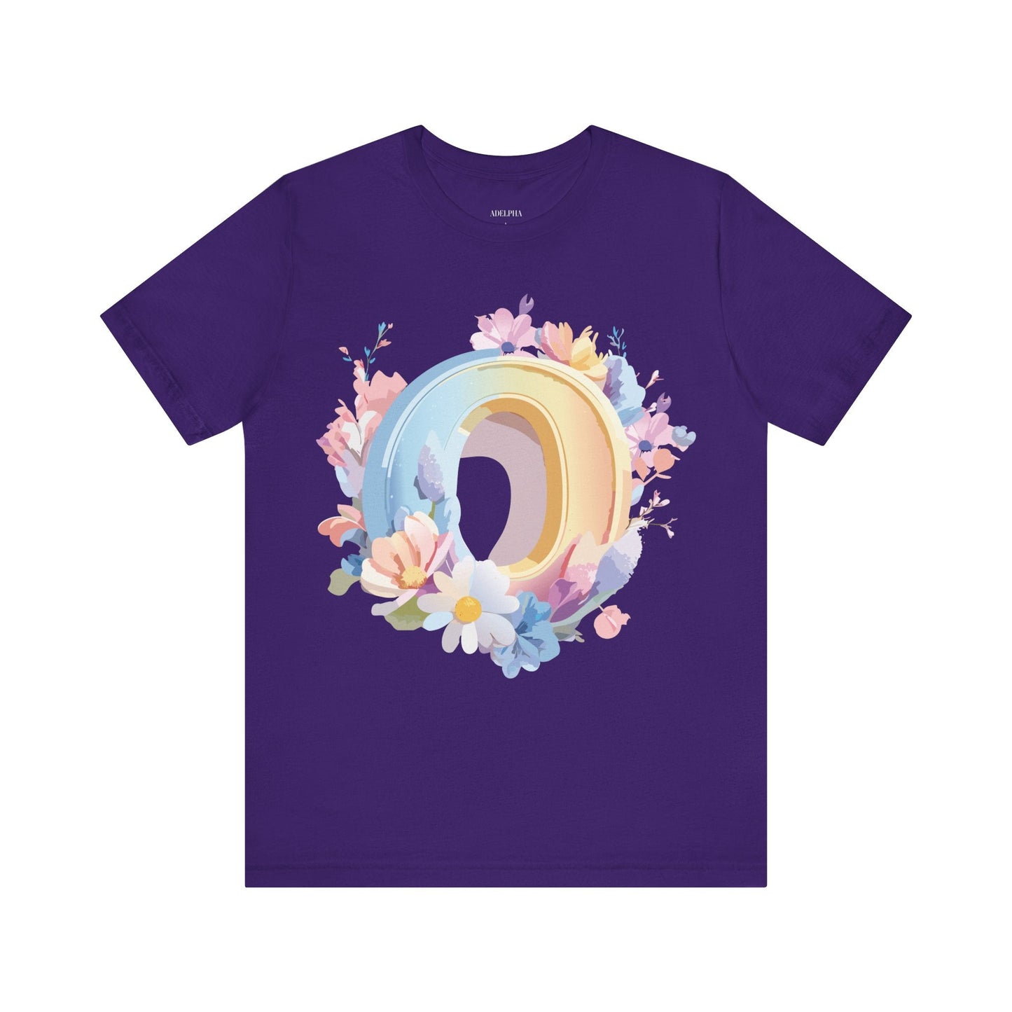 Letter O Unisex Graphic Tee  Art Design Vintage Inspired Short Sleeve Jersey