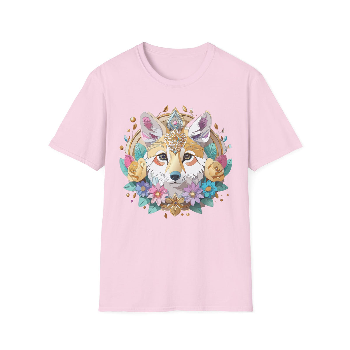 Boho Fox Face T-Shirt | Floral Mandala Fox Tee