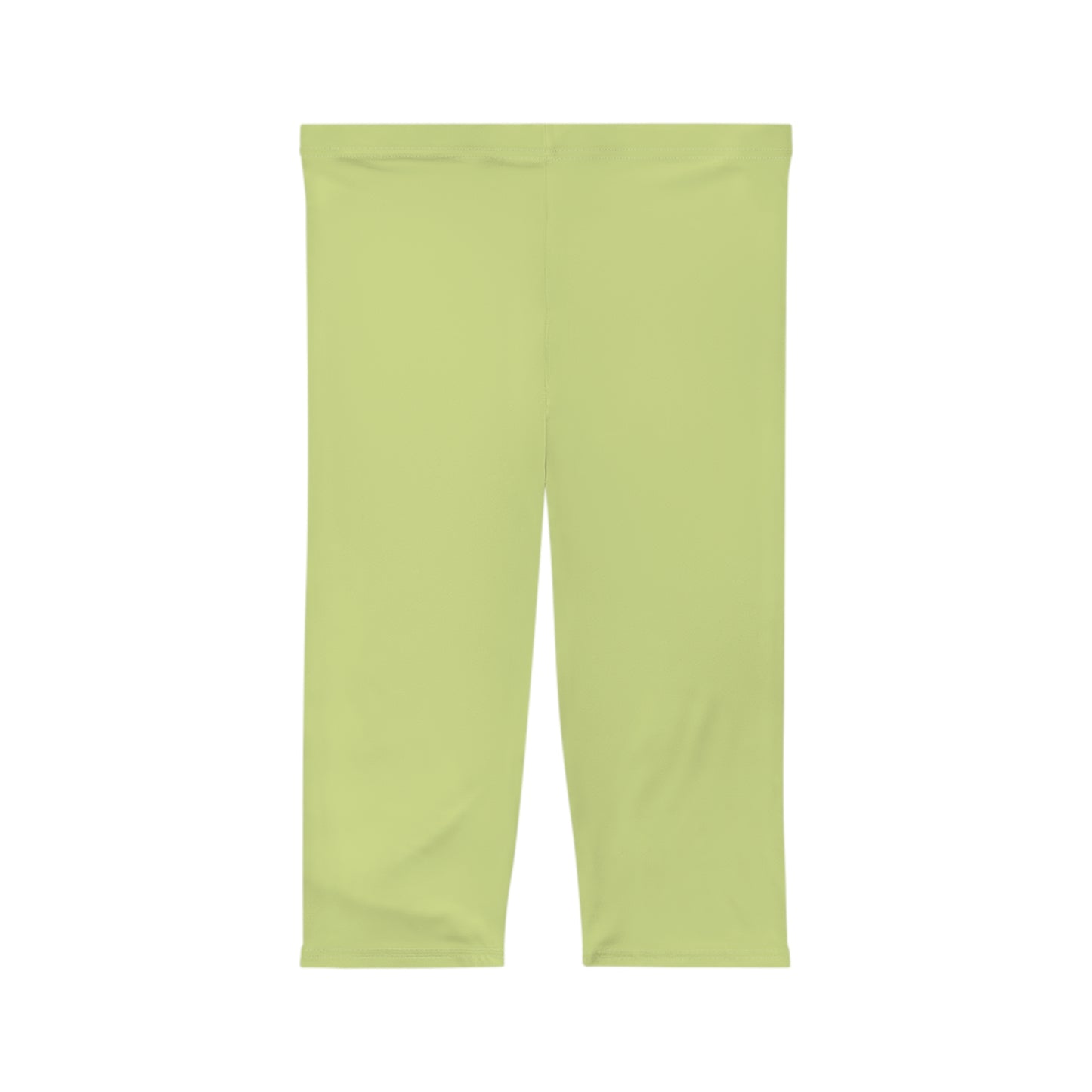 Green Tea Color Women's Brushed Suede Poly Span Casual Capri Leggings XS-2XL