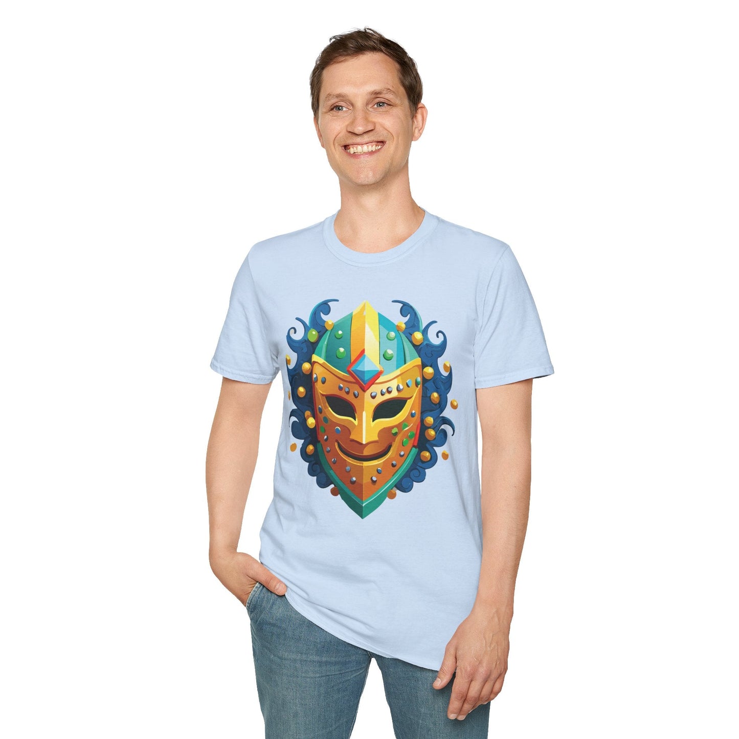 Mask Graphic Unisex Cotton Masquerade Design Artwork Tee 11