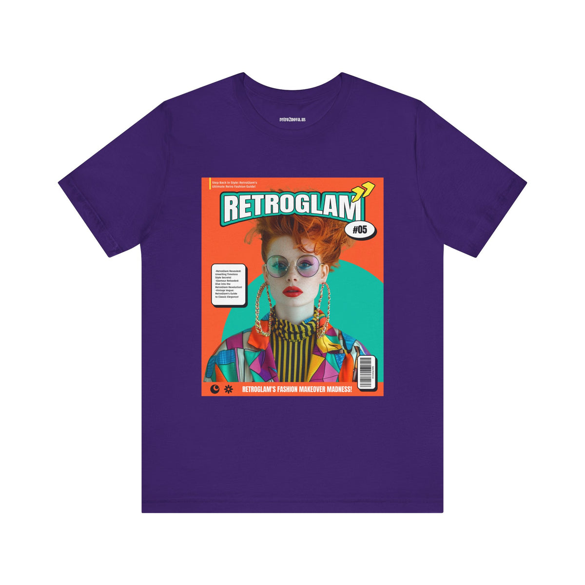 Magazine Cover Graphic Unisex Cotton Bella+Canvas Tee with Retro Poster ab30