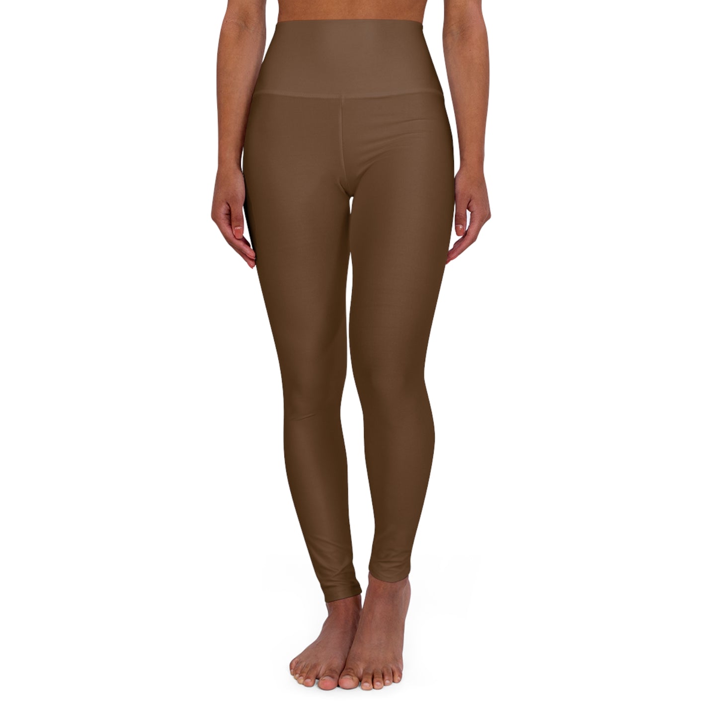High-Waist Chocolate Yoga Leggings Stretchy Fitness Brown Leggings Women Seamless Poly-Span Activewear