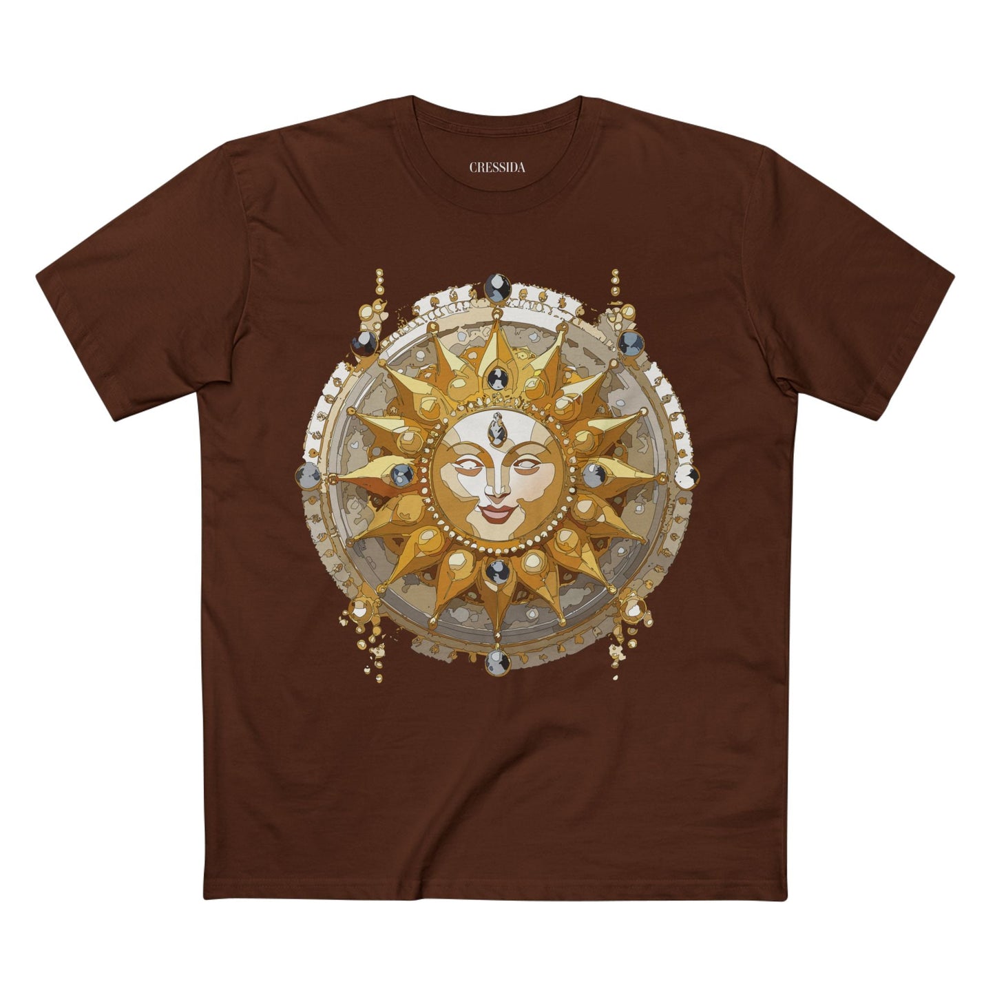 Gold Sun Graphic Unisex 100 Cotton T-Shirt with Golden Art Design 9