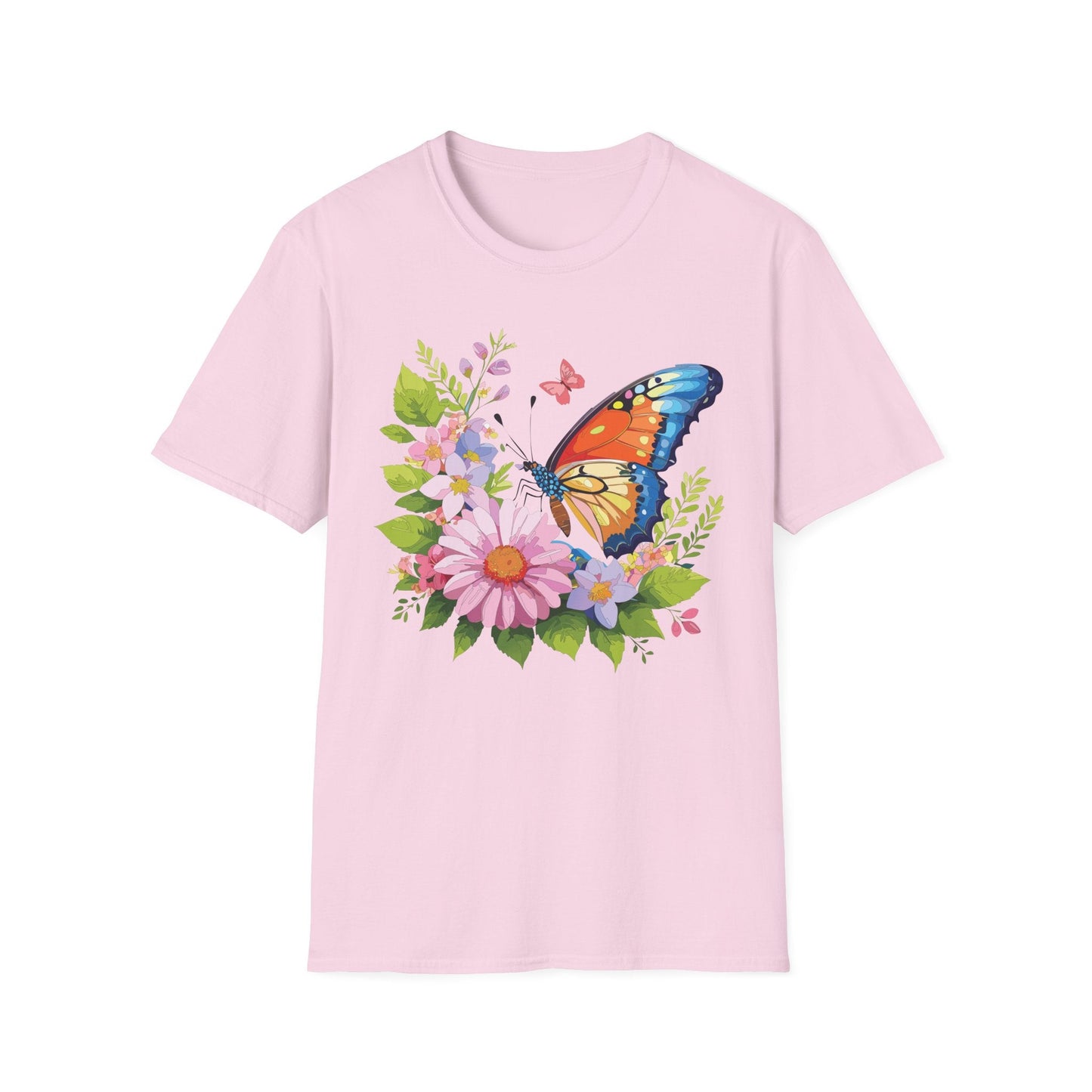 Butterfly T Shirt Unisex Short Sleeve Gildan Softstyle 64000 Monarch Butterfly Design Graphic