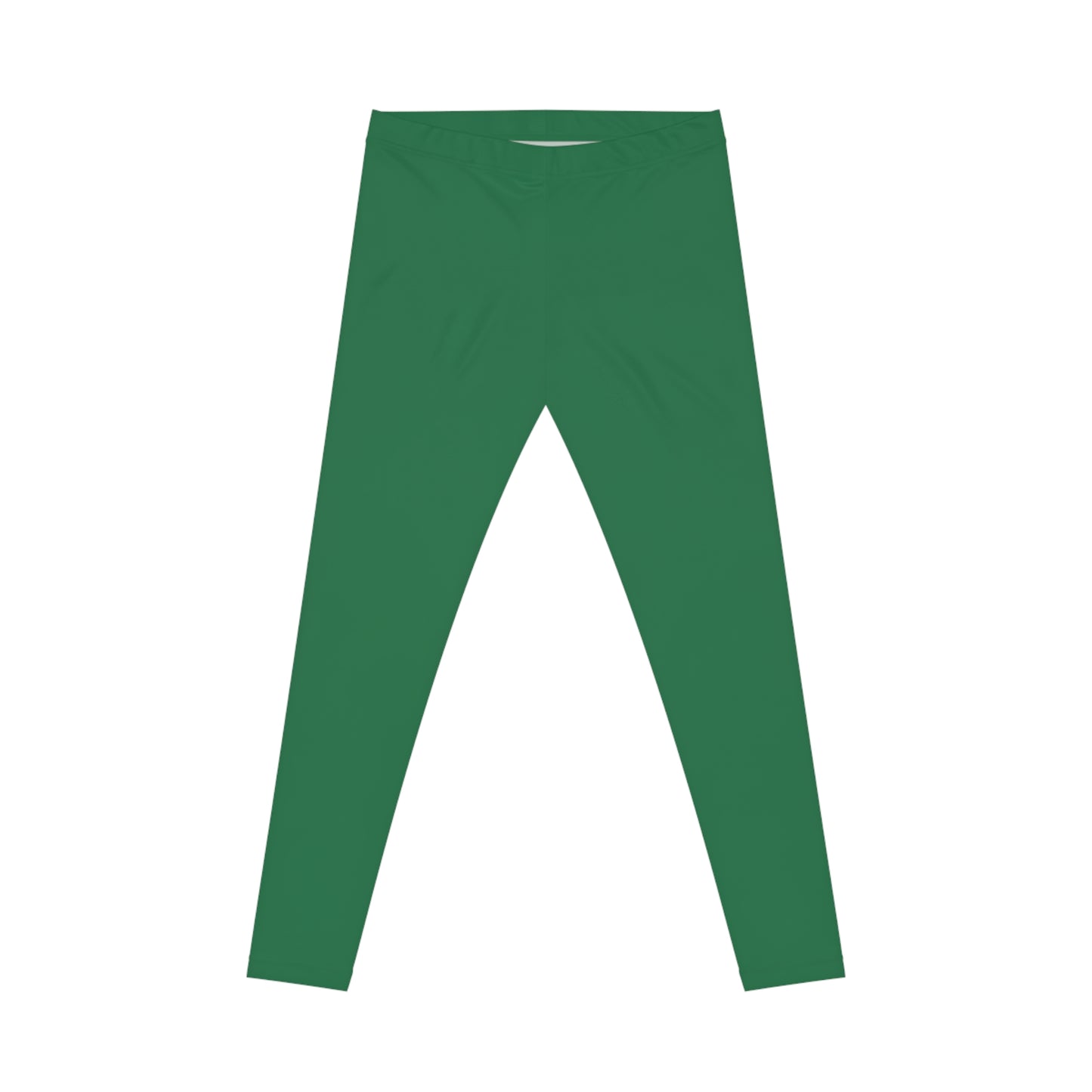 Turf Green Color Women's Poly-Span Casual Leggings XS-2XL