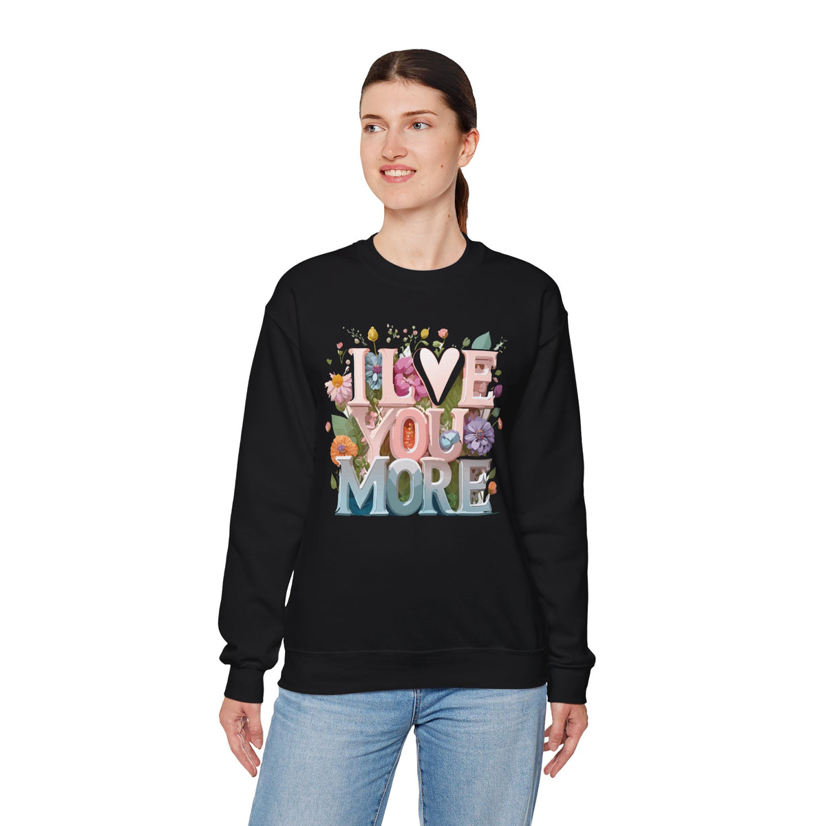 Floral Love Graphic Valentine's Day Sweatshirt Unisex 50/50 Cotton-Poly Sweatshirt w57