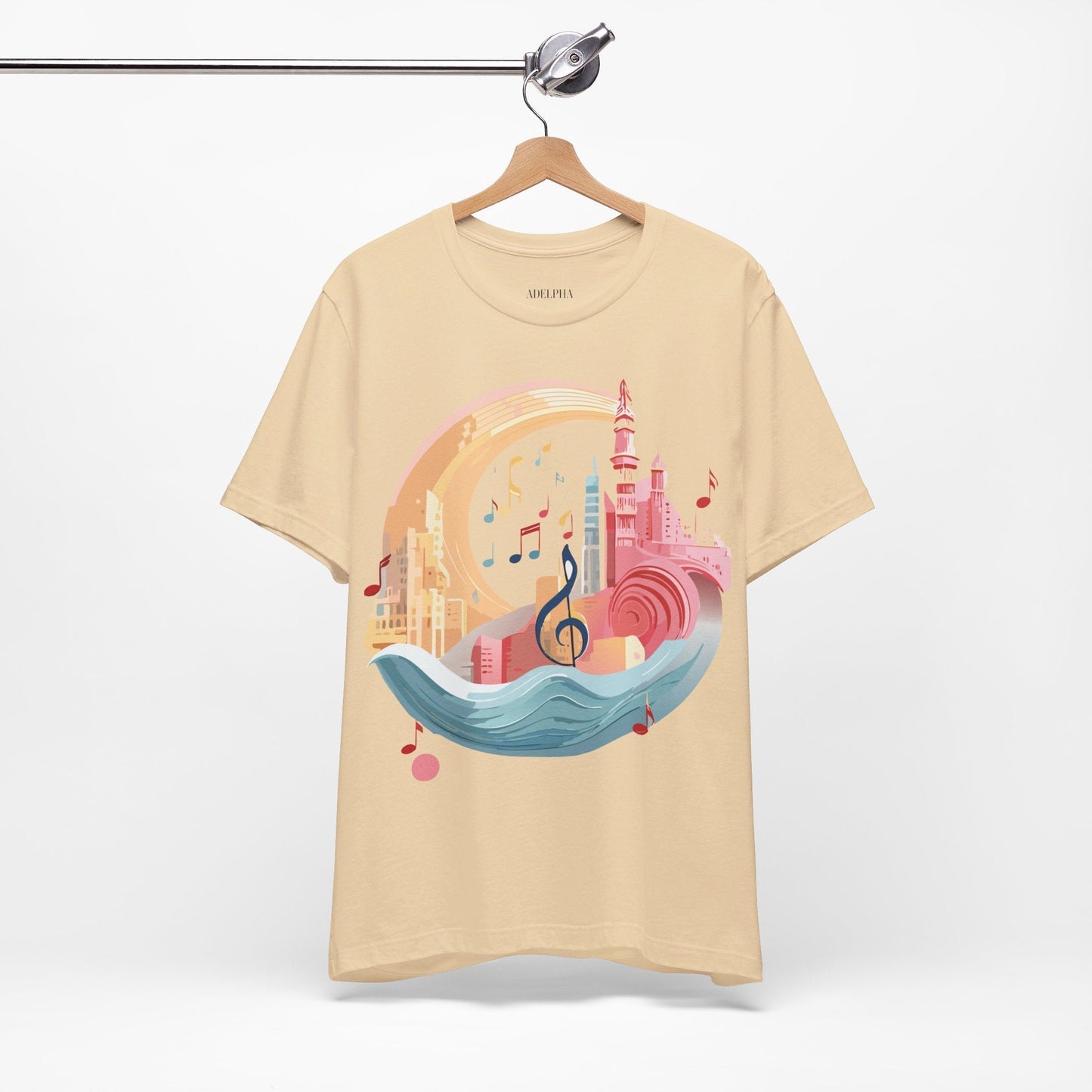 Music Graphic T Shirt Unisex Jersey Short Sleeve Art Design by Adelpha Vintage Inspired Tee