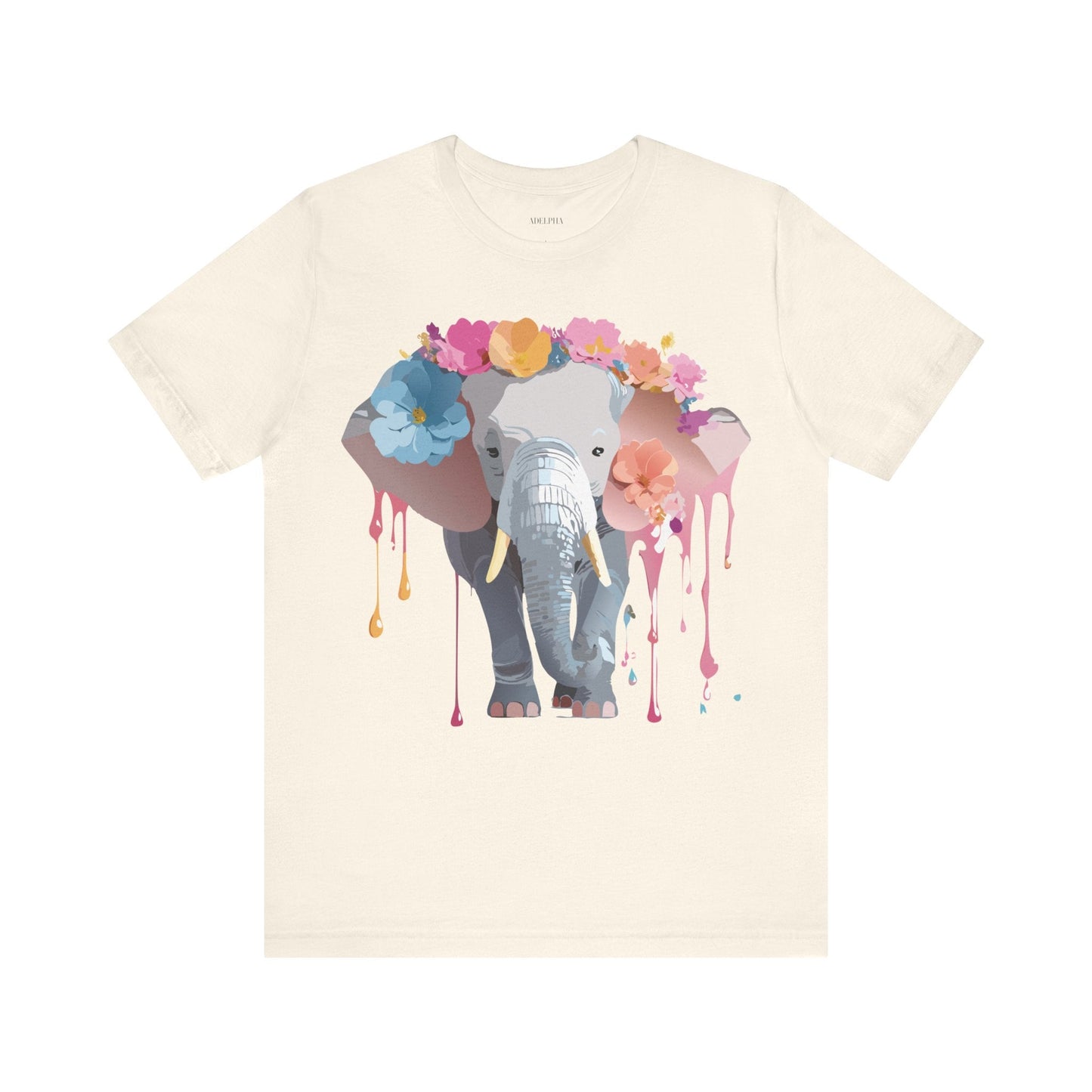 Adelpha Elephant Graphic Tee Unisex Short Sleeve Jersey Shirt With Vintage Artwork