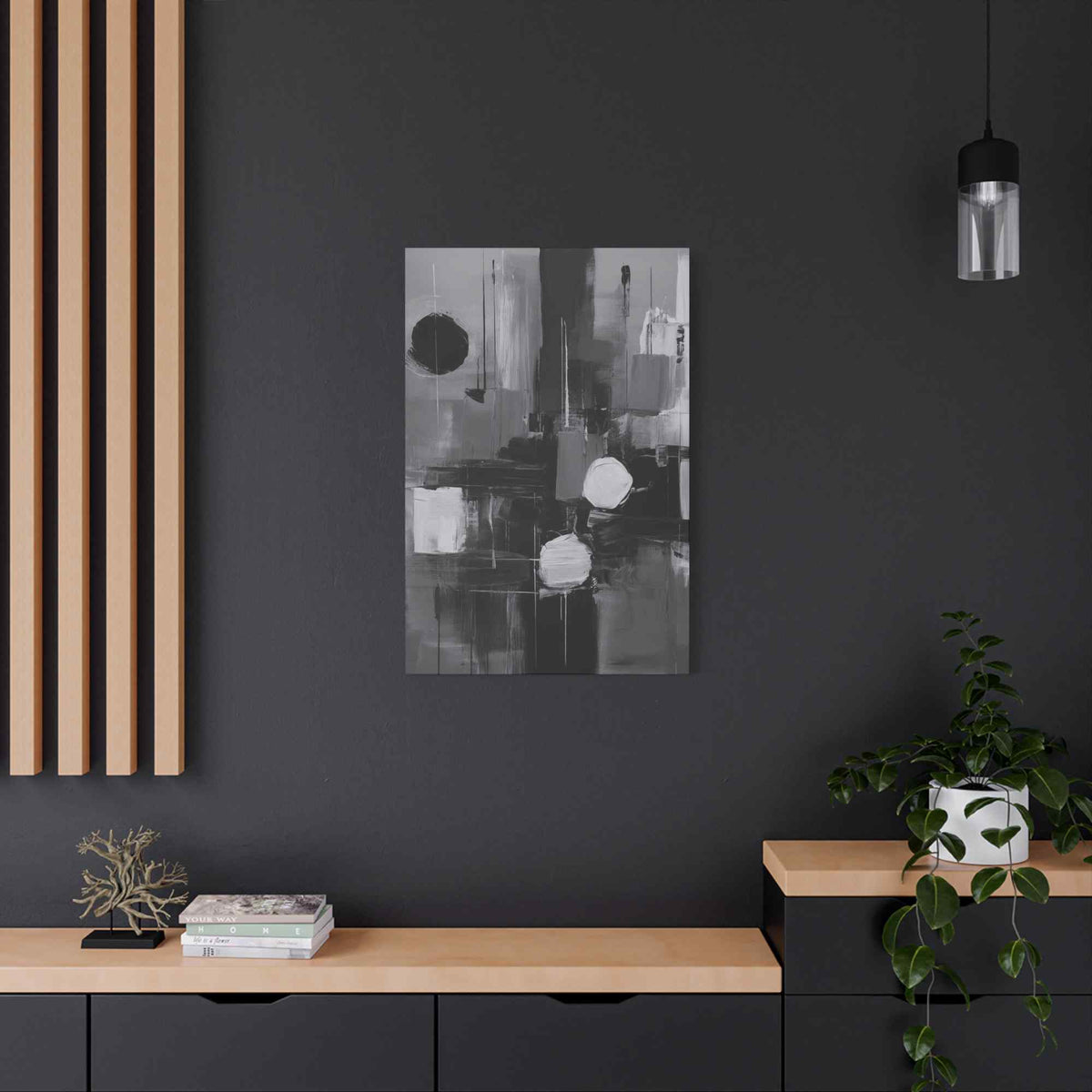 Black Abstract Painting Print Canvas 20x24,20x30,24x30, 24x32,24x36,30x40, 32x48,36x48,40x60 Pine-Wood Inner Frame ABS-16