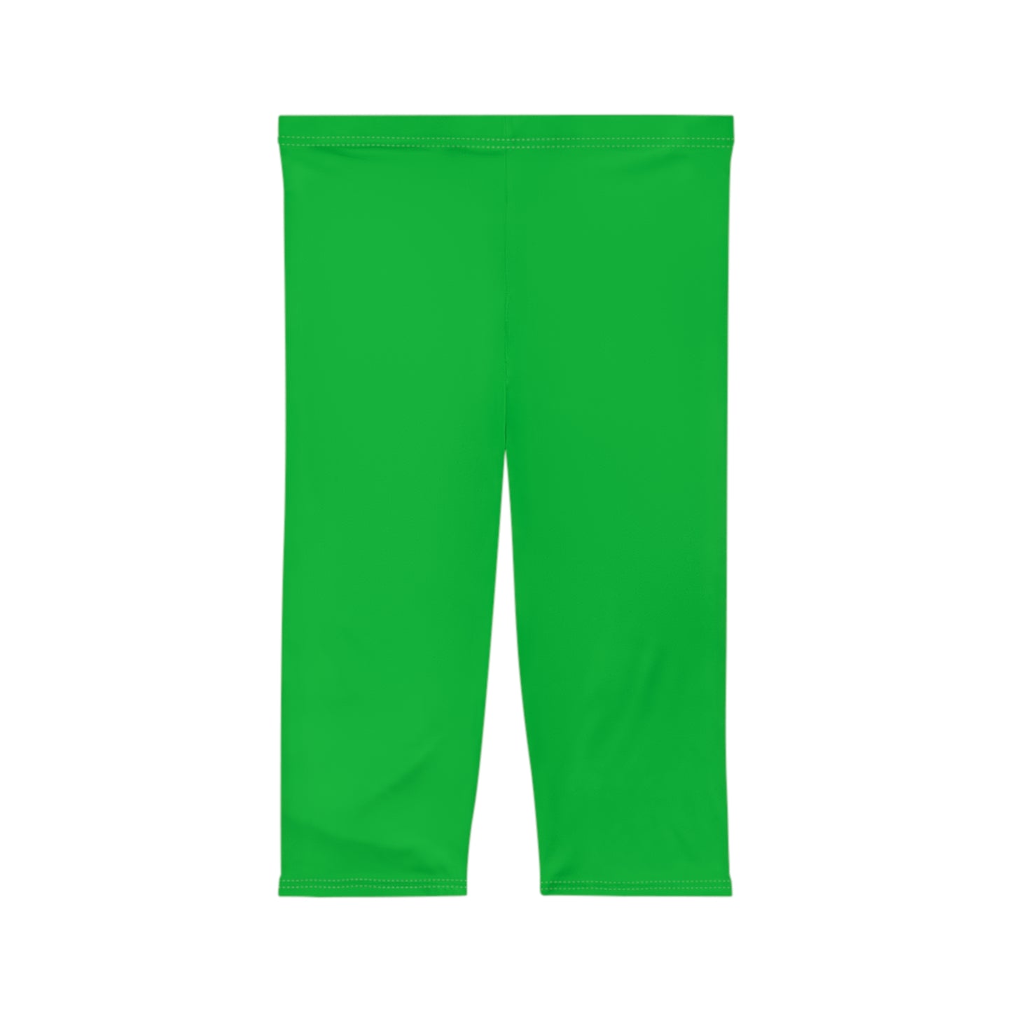 Jade Green Color Women's Brushed Suede Poly Span Casual Capri Leggings XS-2XL