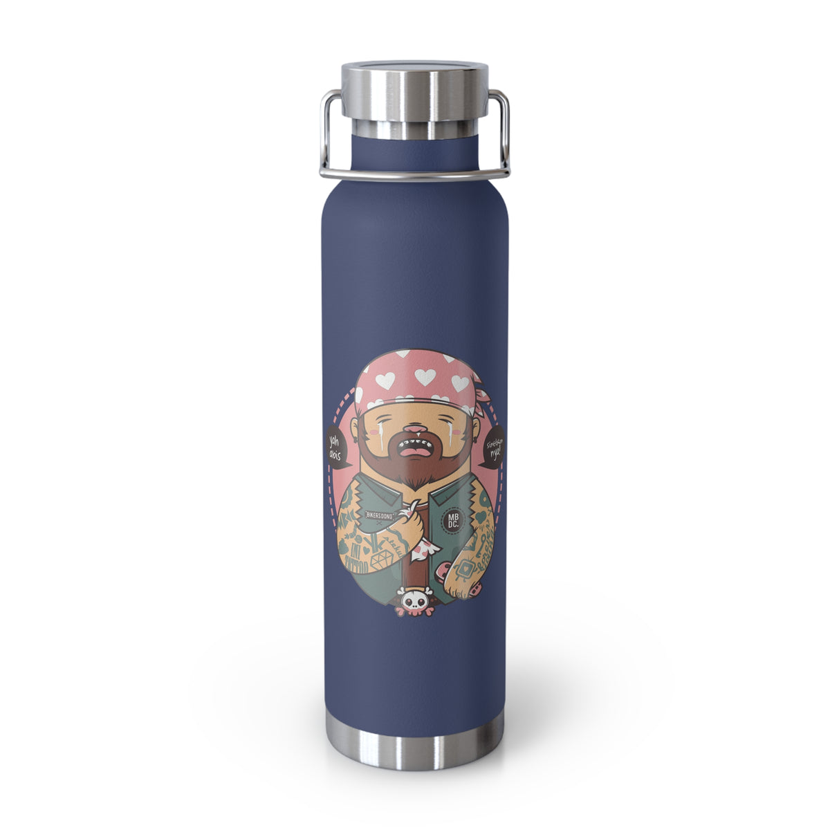 22oz Copper Insulated Water Bottle with Cartoon Design - CV83