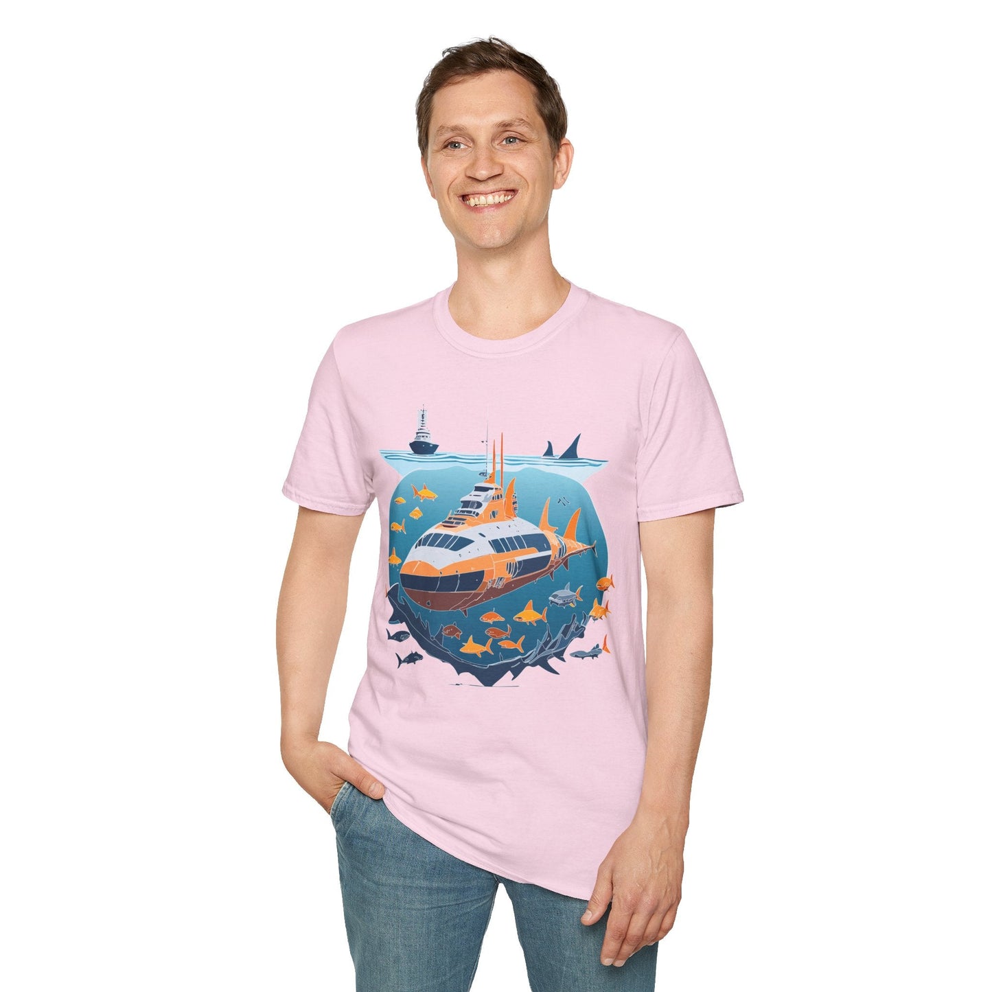 Ocean Tee Shirt Unisex Short Sleeve Gildan Softstyle 64000 Premium Comfort Ocean Artwork