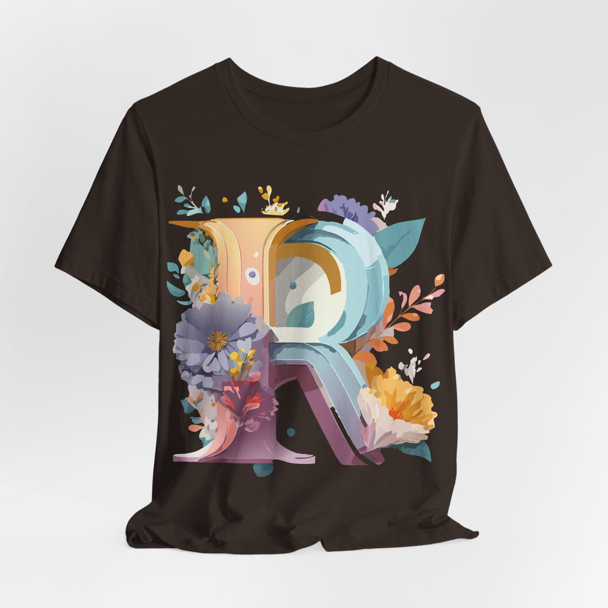 Letter R Graphic Unisex Cotton Bella+Canvas Tee with Art Letter Design