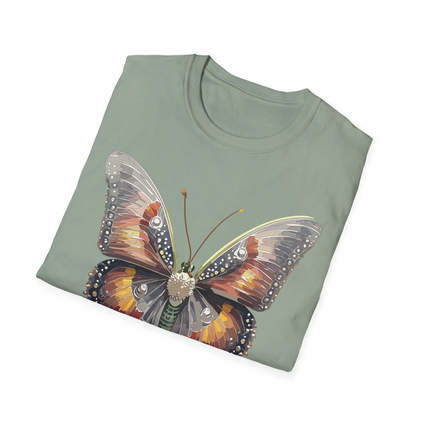Butterfly Shirt Unisex Lightweight 100 Cotton Gildan Softstyle 64000 Tee Monarch Butterfly Design