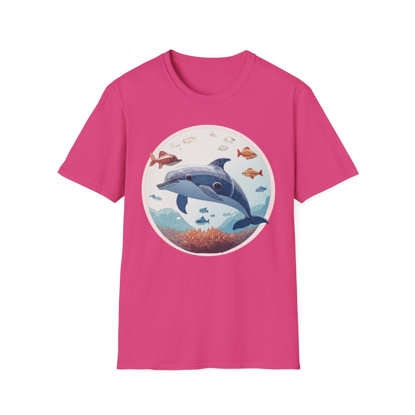 Dolphin Shirt Unisex Softstyle Tee One Hundred Percent Ring Spun Cotton Lightweight Comfort