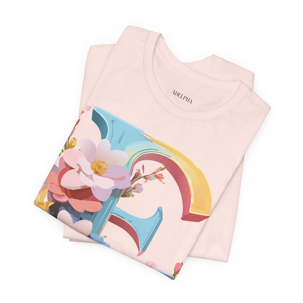 Letter E Graphic Unisex Cotton Bella+Canvas Tee with Art Letter Design