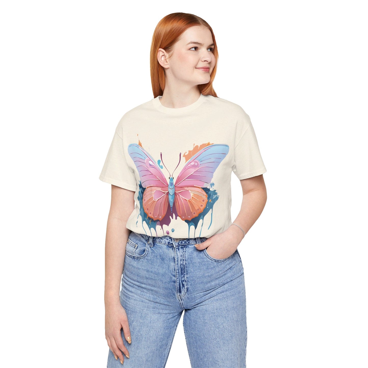 Butterfly Graphic Tee Unisex Short Sleeve Adelpha Vintage Art Shirt