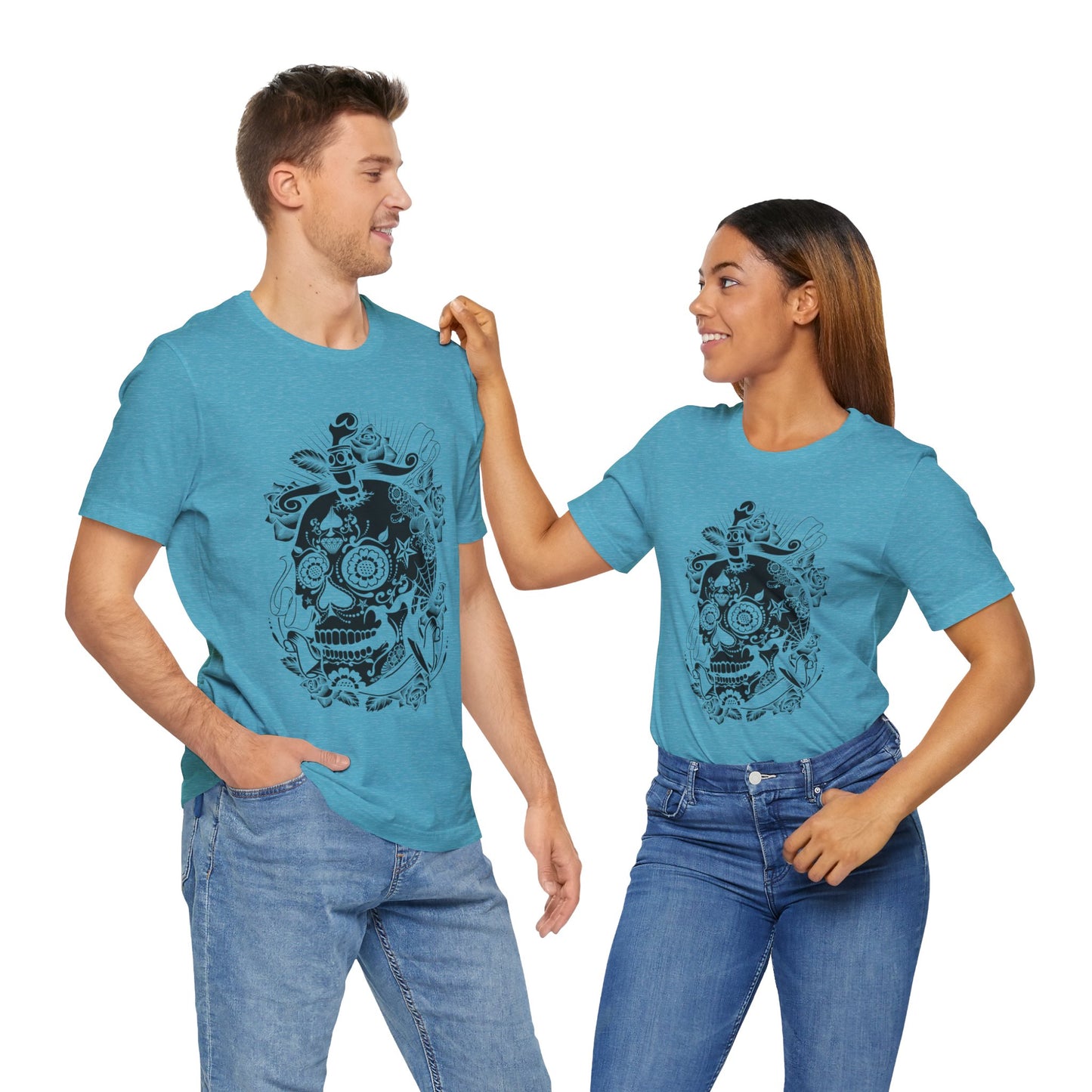 Unisex Cotton Tee Shirt with Skull