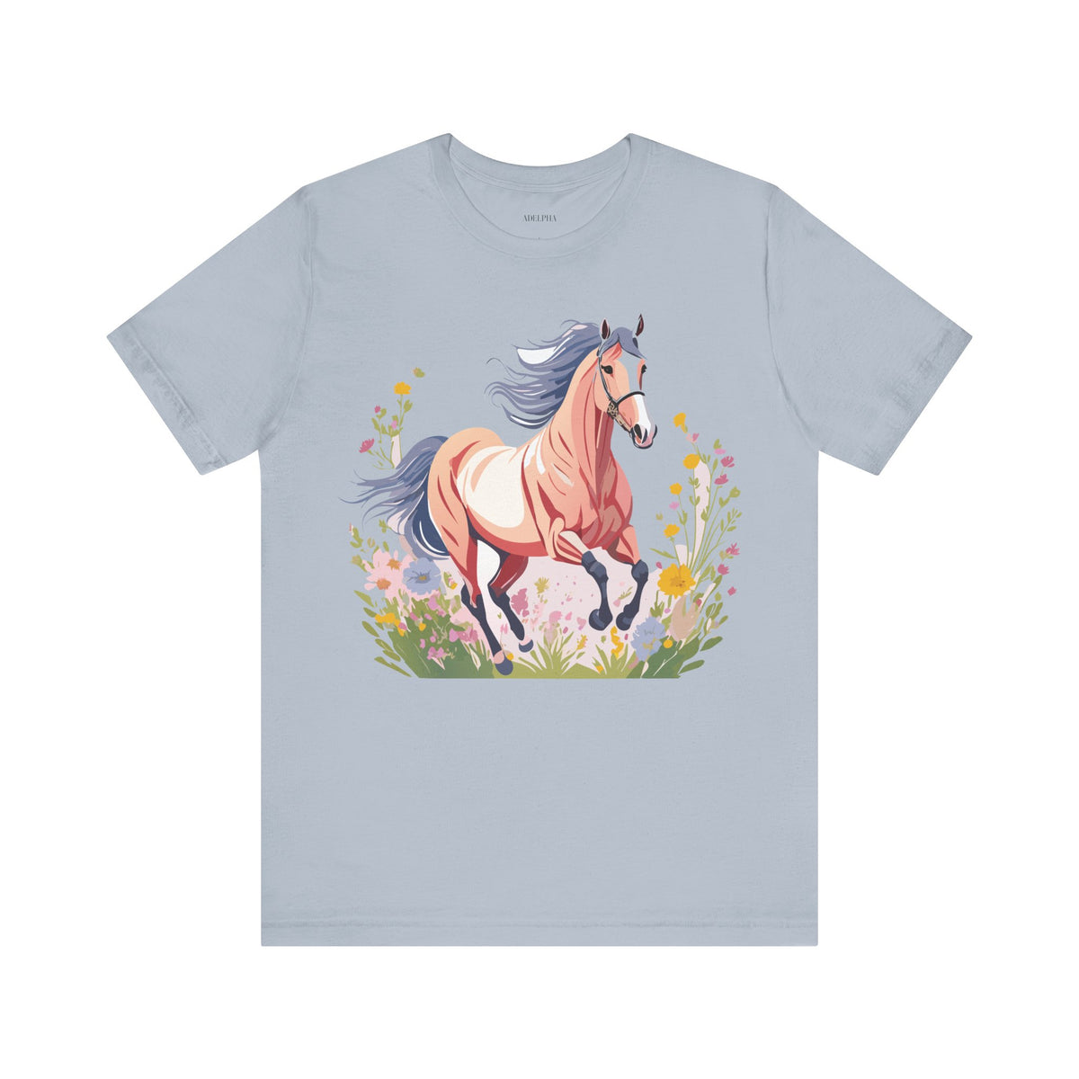 Horse Graphic Unisex Cotton Bella+Canvas Tee with Art Animal Design e28