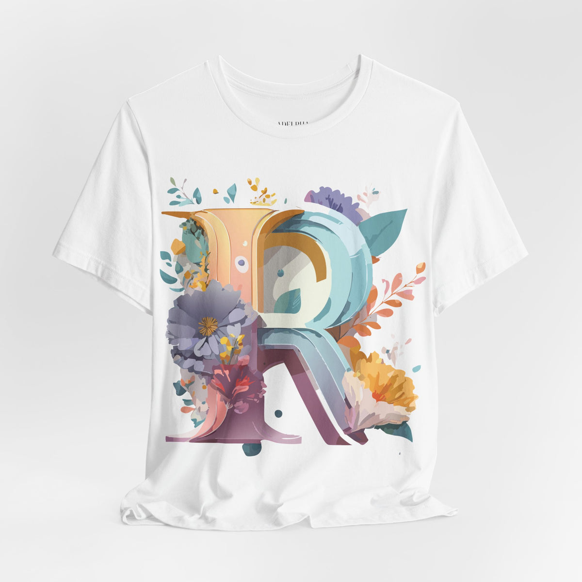 Letter R Graphic Unisex Cotton Bella+Canvas Tee with Art Letter Design