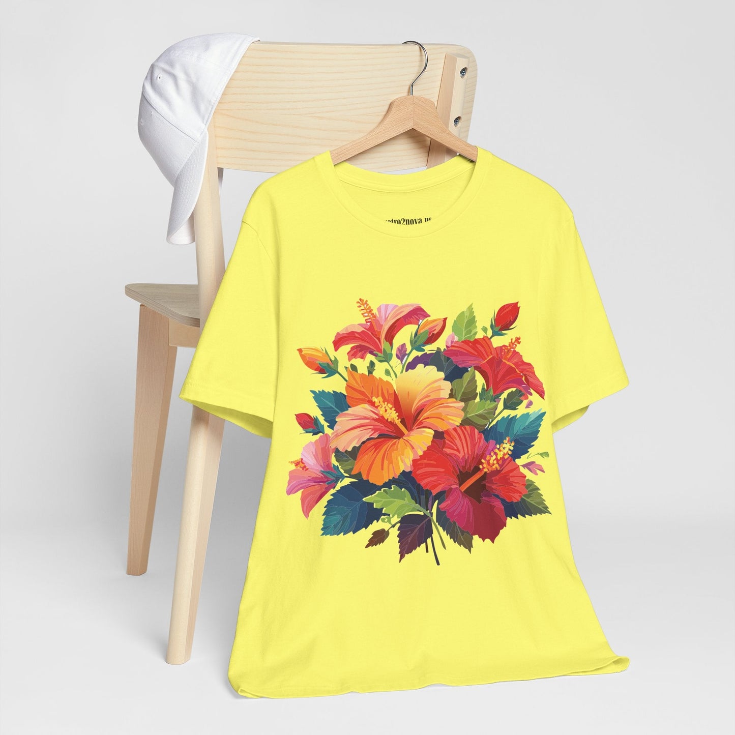 Retro2Nova Floral Shirt Unisex Jersey Short Sleeve Tee From Flowers Collection Bold Vibrant Design