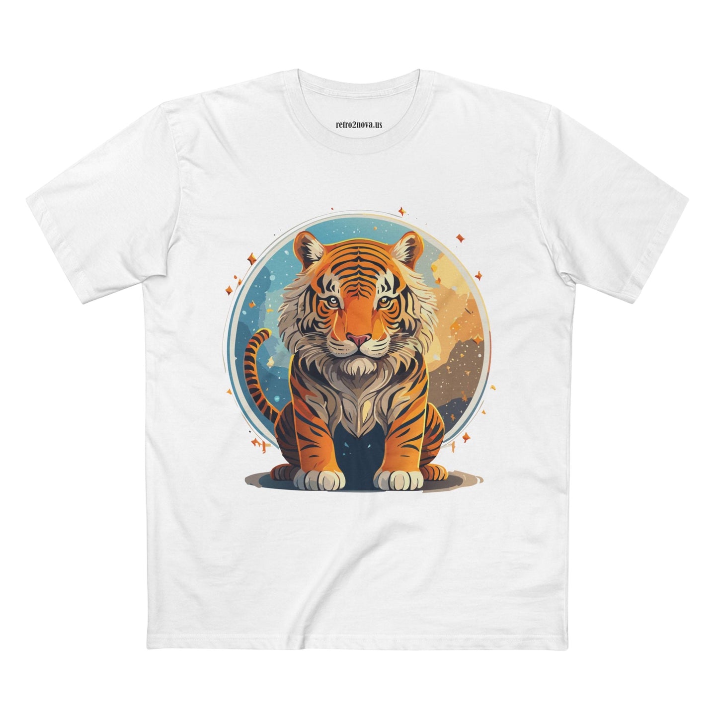 Unisex Premium Cotton Staple Tee With Original Tiger Art Design From Retro2Nova Art Collection For Everyday Comfort