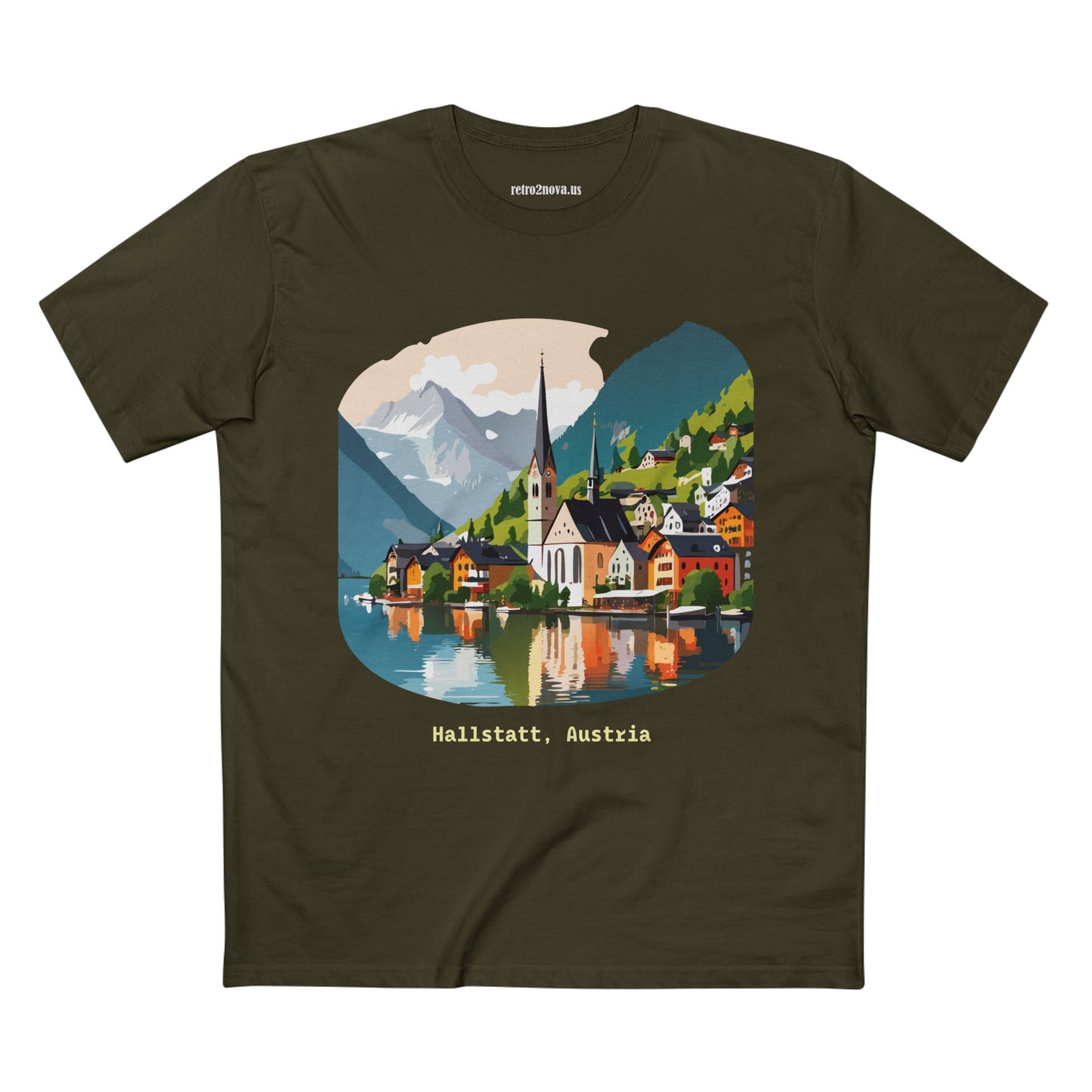 Austria Travel Shirt Unisex Premium Cotton Tee Featuring Original Art Design Retro2Nova