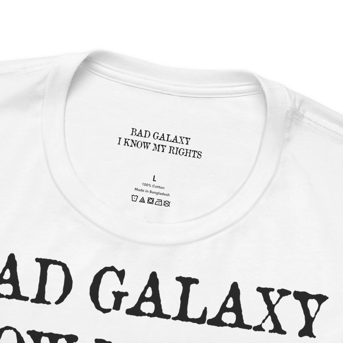 Red Stamp Tee Shirt Made In USA With 100 Percent Cotton Eco Inks From Bad Galaxy Official