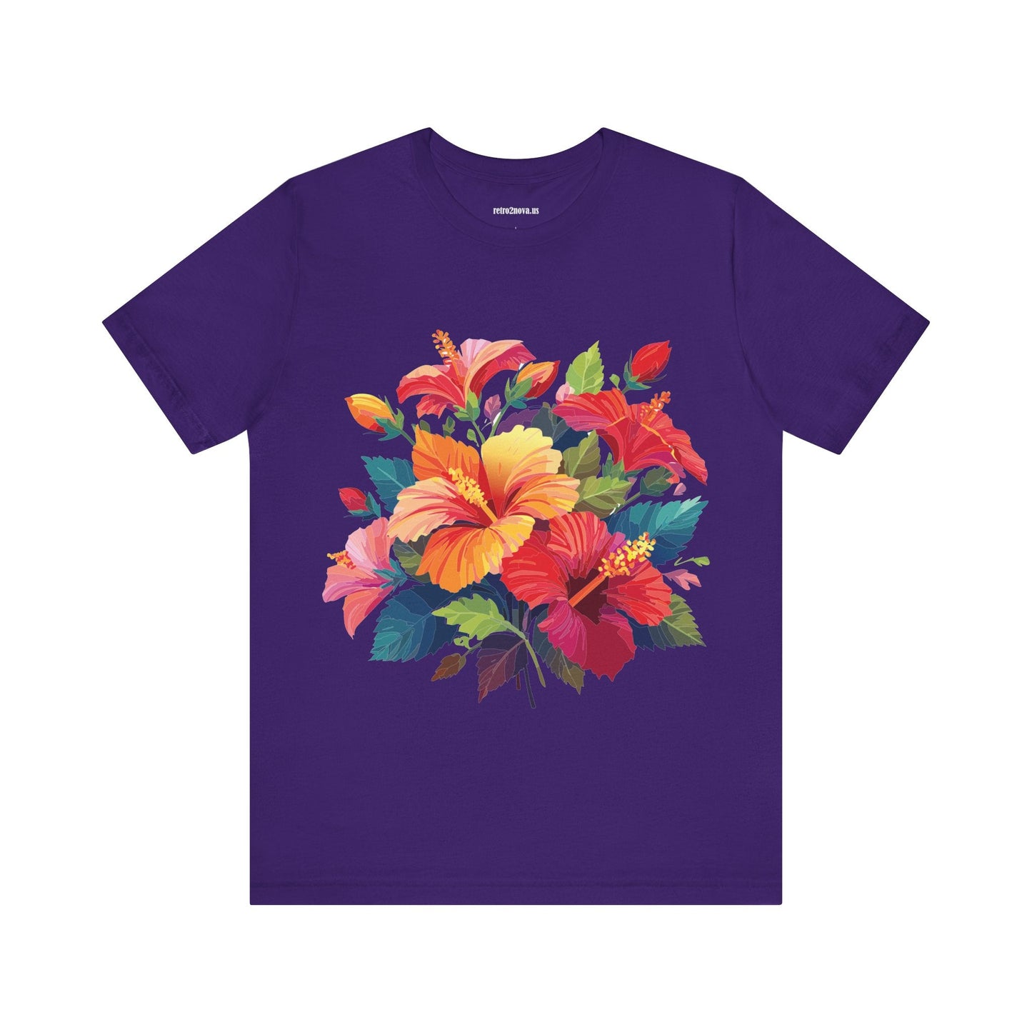 Retro2Nova Floral Shirt Unisex Jersey Short Sleeve Tee From Flowers Collection Bold Vibrant Design