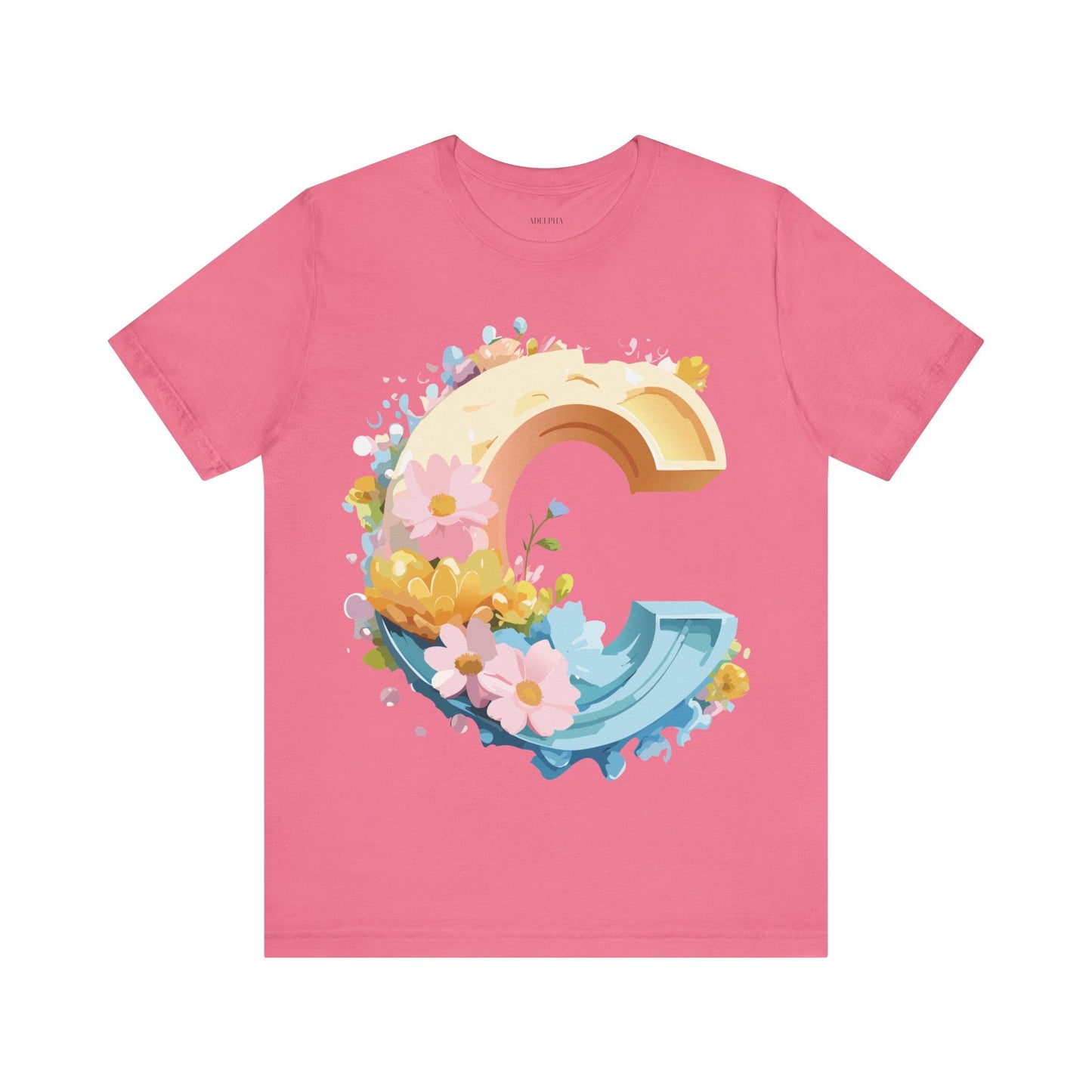Letter C Shirt Unisex Graphic Tee By Adelpha With Vintage Inspired Artwork Design Premium Edition