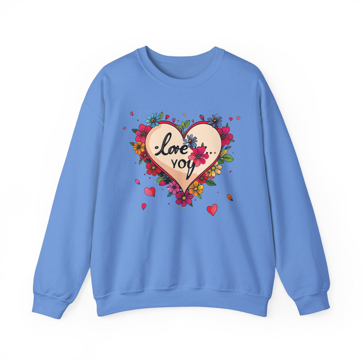 Big Heart Sweatshirt, Floral Heart Sweatshirt, Floral Love Sweatshirt, Valentine's Day Sweatshirt, Heart Floral Sweatshirt 109