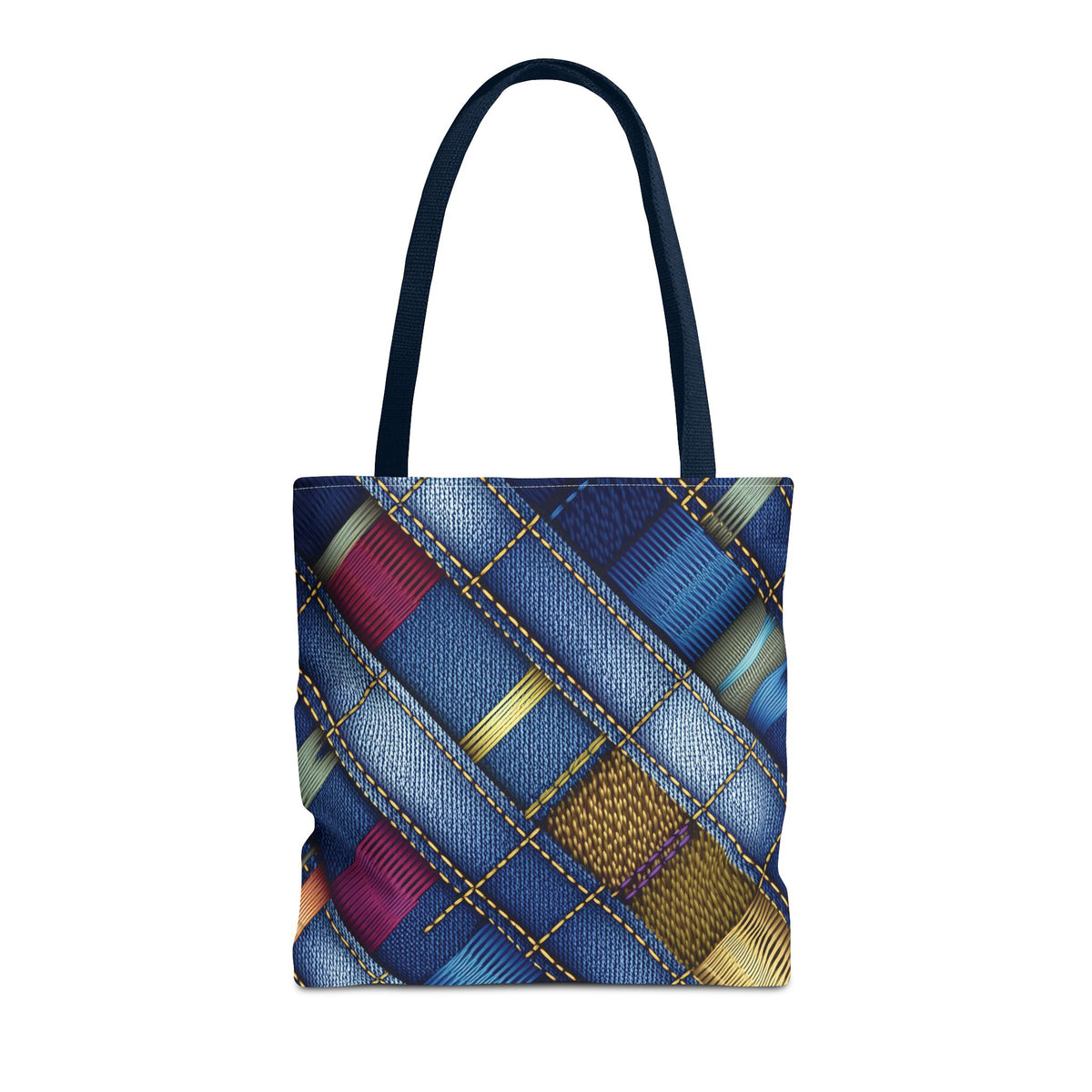 Denim Fabric Imitation Print Unisex Canvas Bag Poly Spun 3 Sizes Tote Bag 148