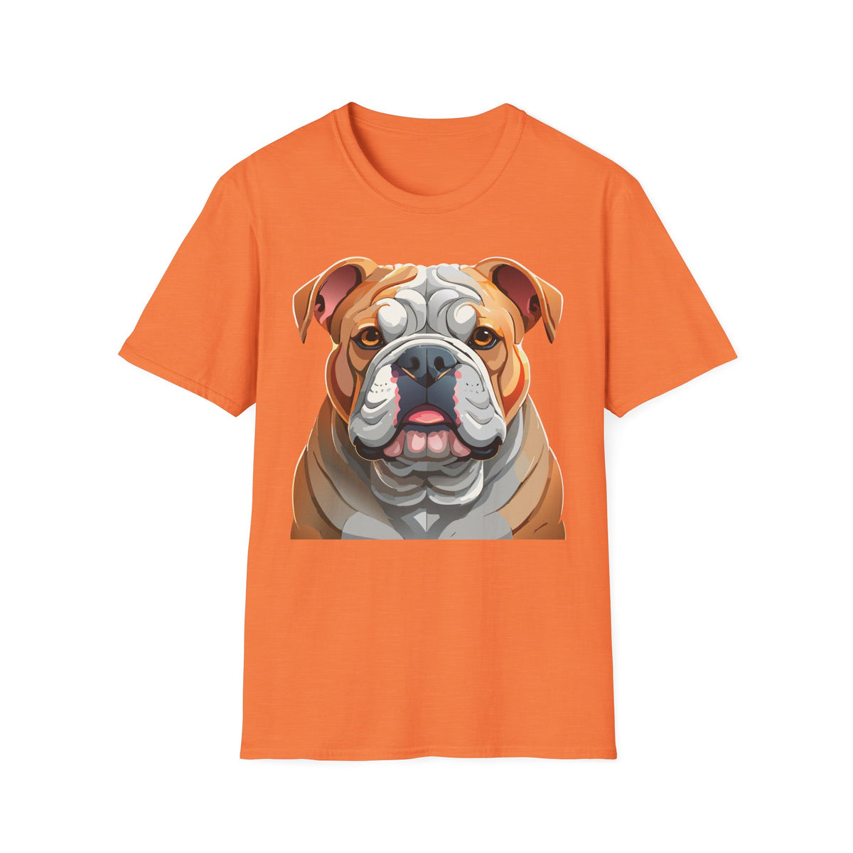 Bulldog Face Graphic T-Shirt | English Bulldog Illustration Tee