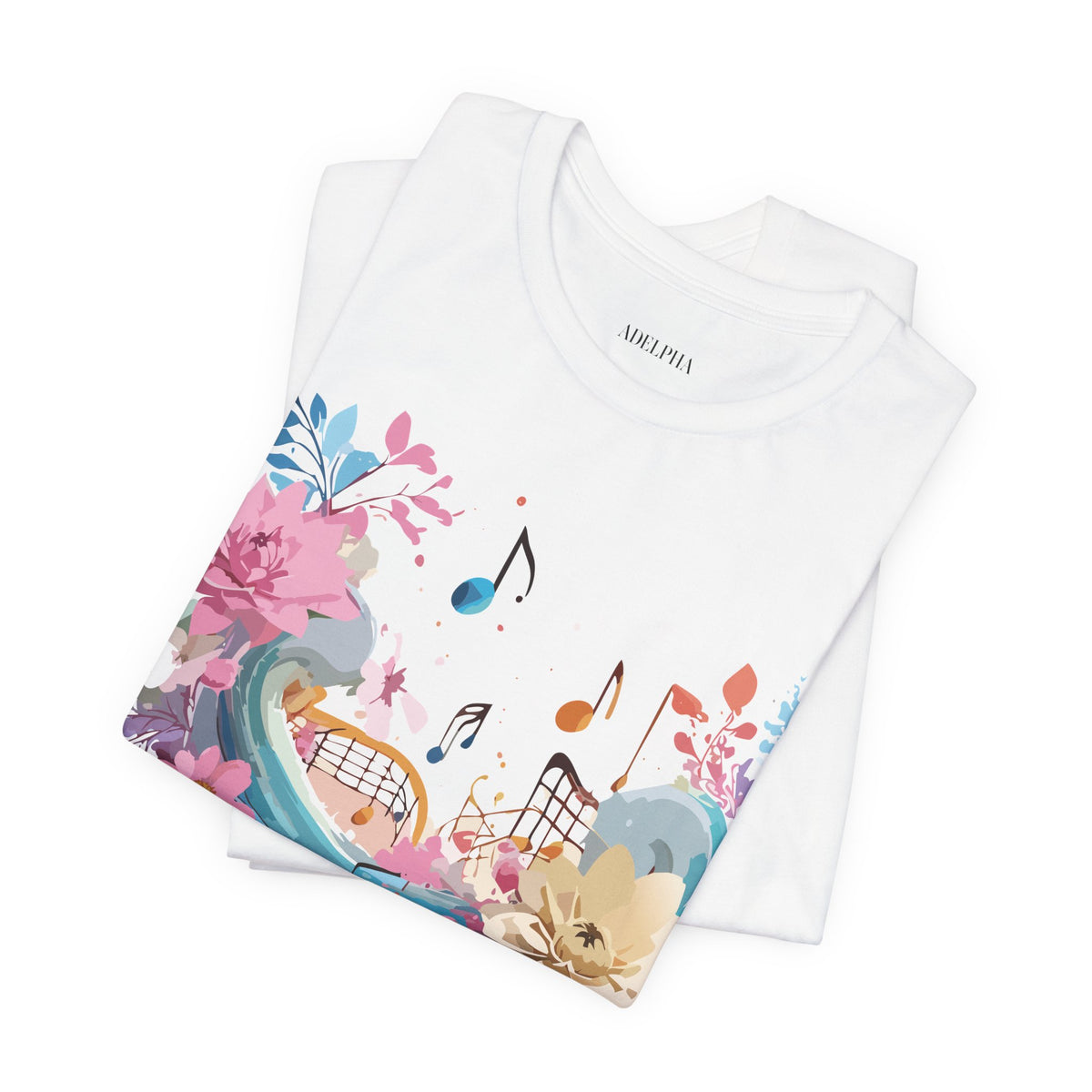 Music Graphic Unisex Cotton Bella+Canvas Tee with Art Design m172