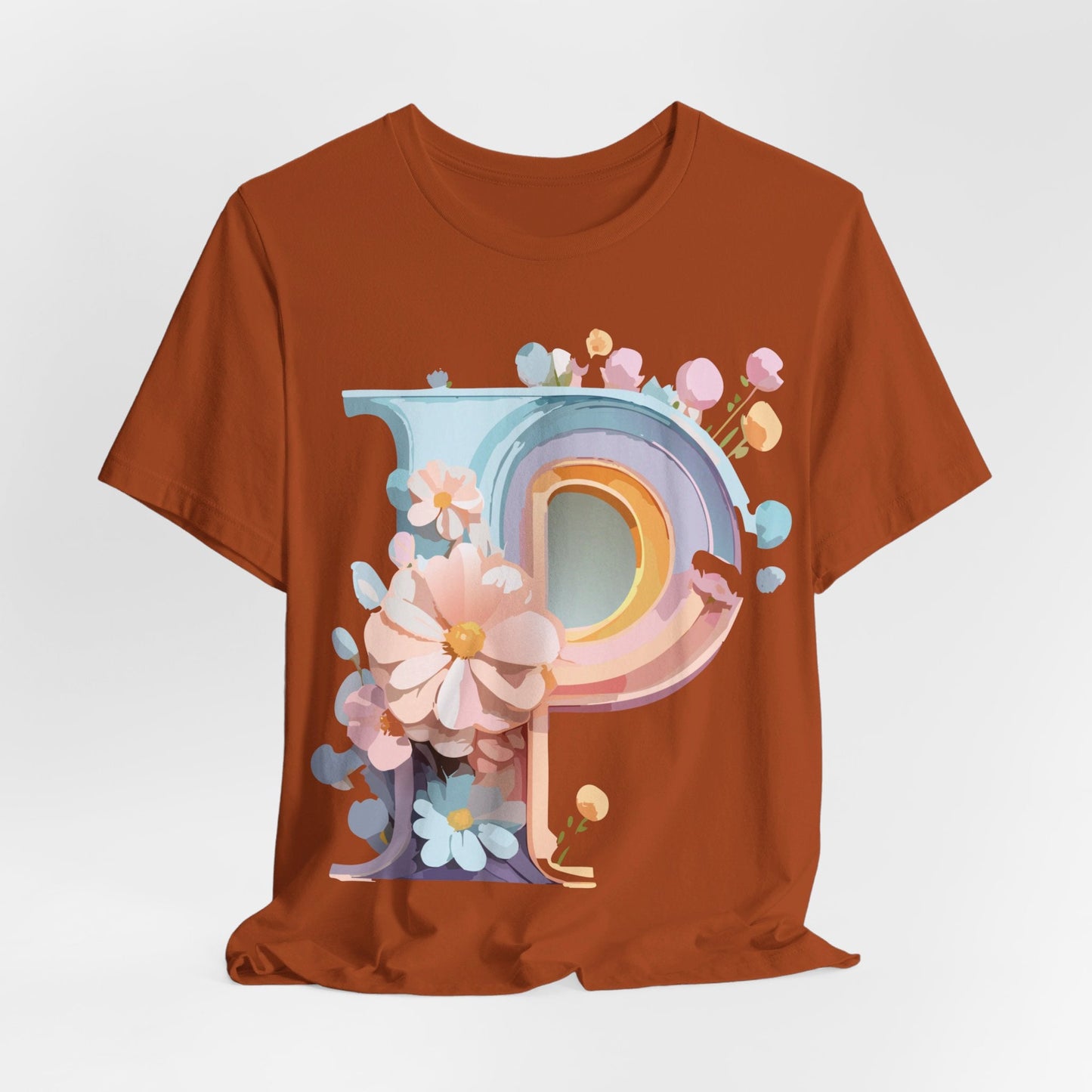 Letter P Shirt Graphic Tee Unisex Short Sleeve Vintage Inspired Art From Adelpha