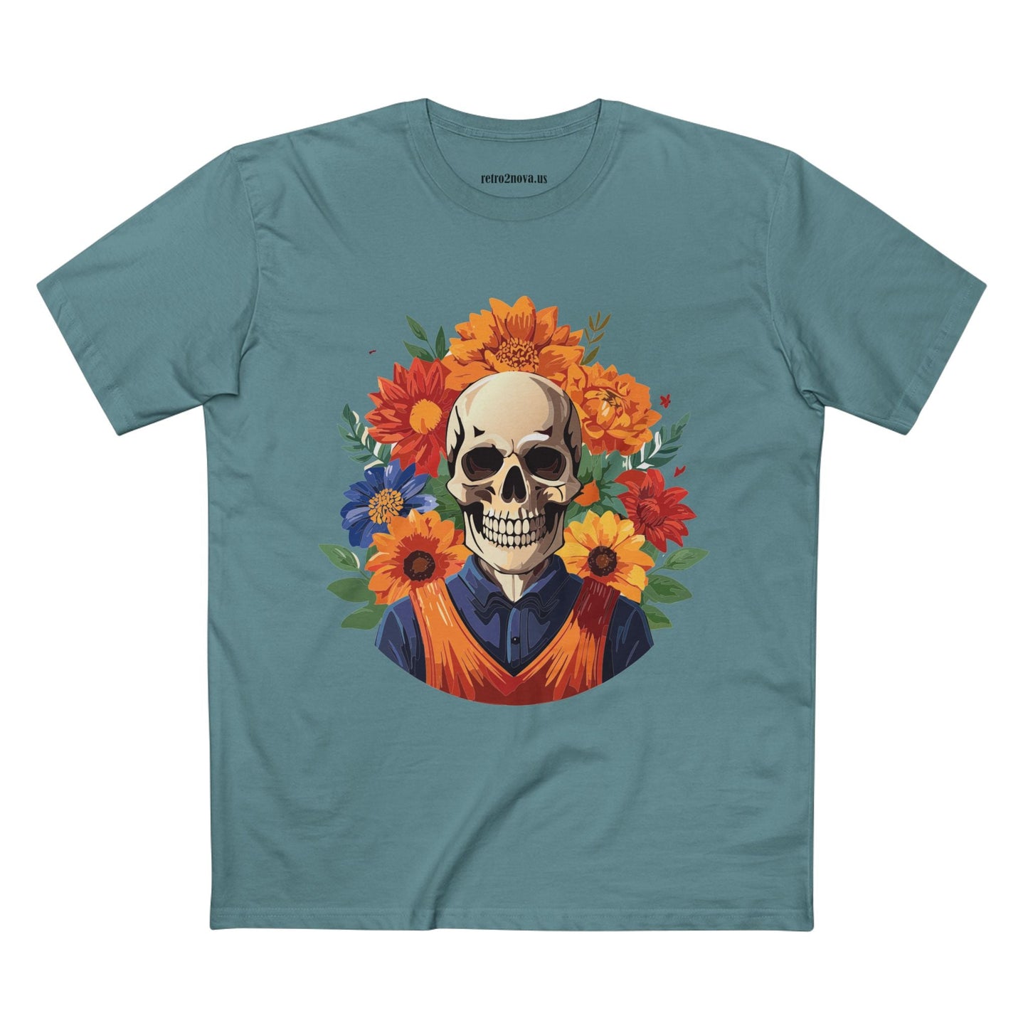 Skull Shirt Skeleton Shirt Unisex Premium Cotton Tee Original Art Design Retro2Nova