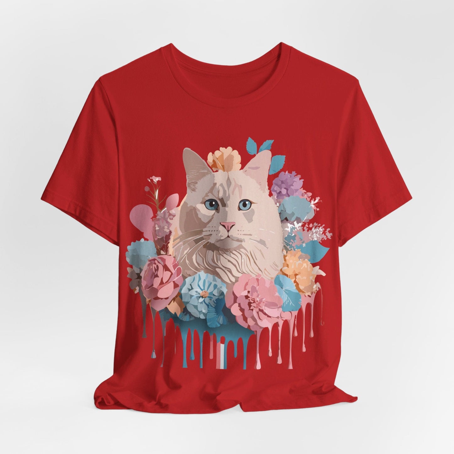 Cat Graphic Tee Unisex Short Sleeve Shirt By Adelpha Vintage Art Design