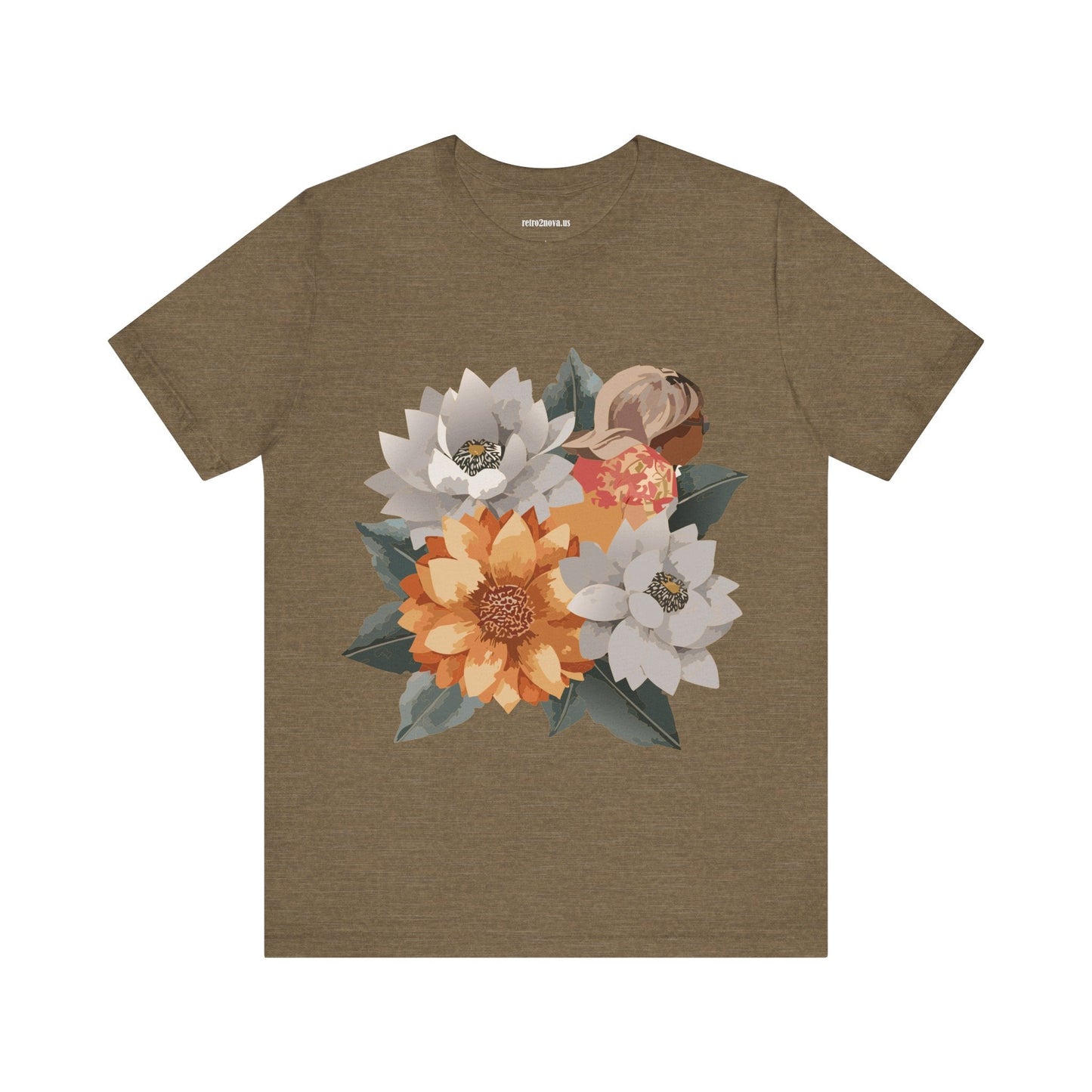Retro2Nova Flowers Shirt Floral Shirt Unisex Floral Tee Lightweight Breathable Jersey