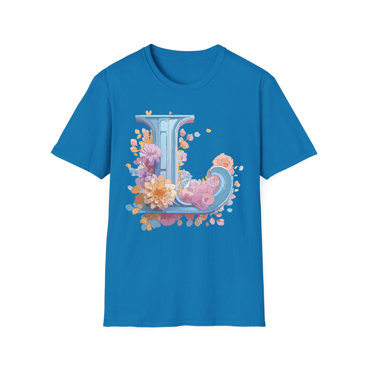 Floral Letter L T-Shirt | Monogram Initial Tee
