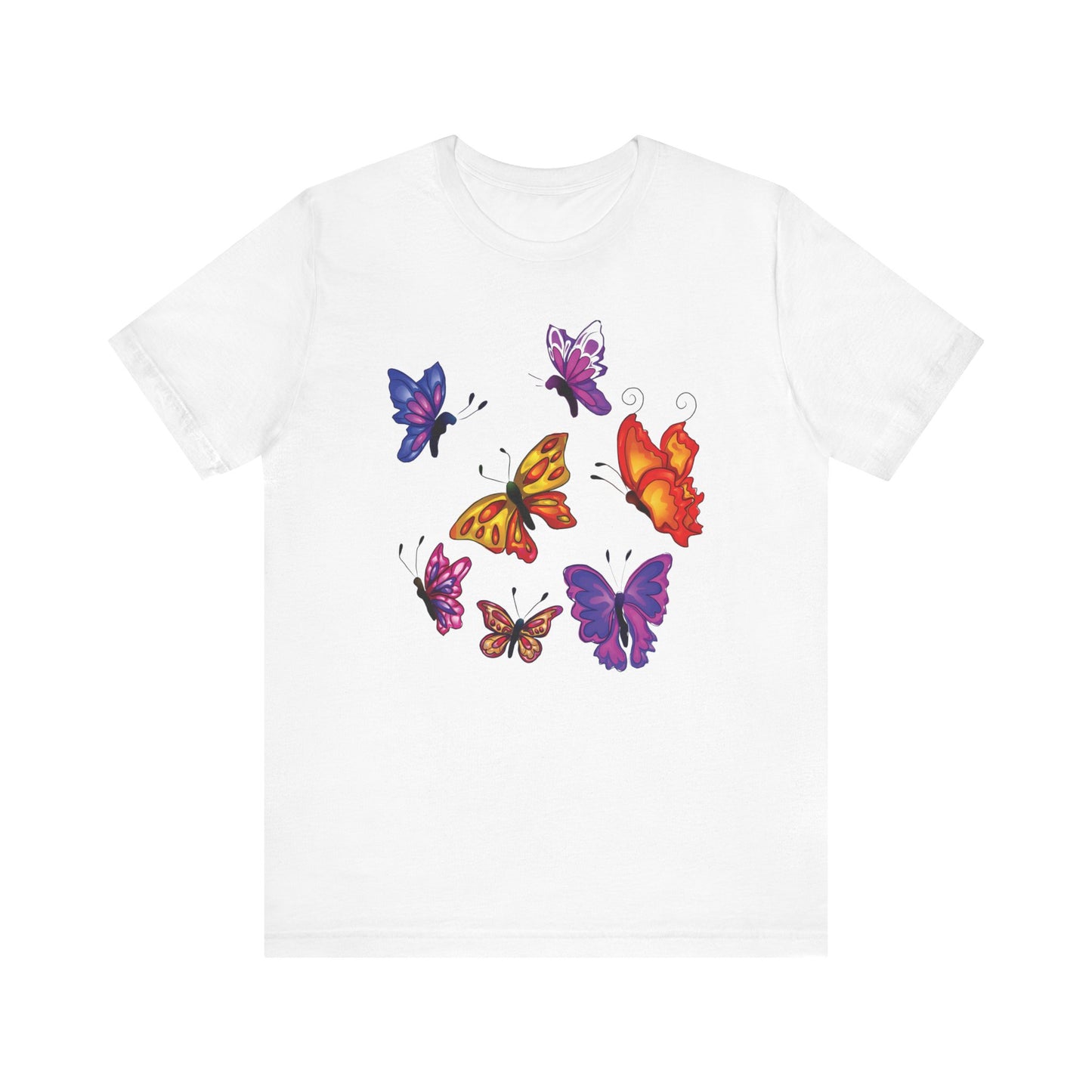 Cotton Tee Shirt with Butterfly Prints